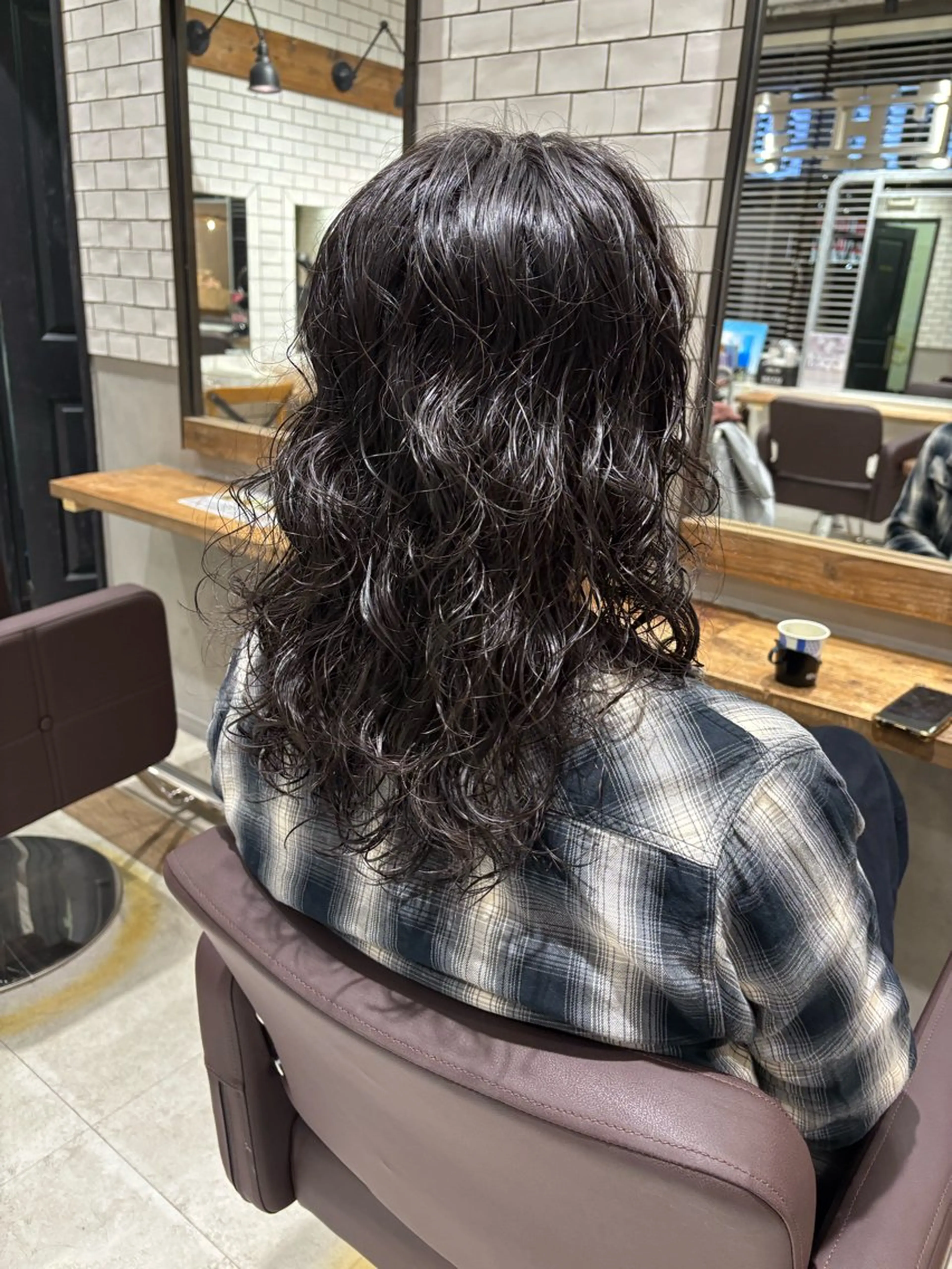 ロング カット パーマ 菊地 優斗のヘアスタイル