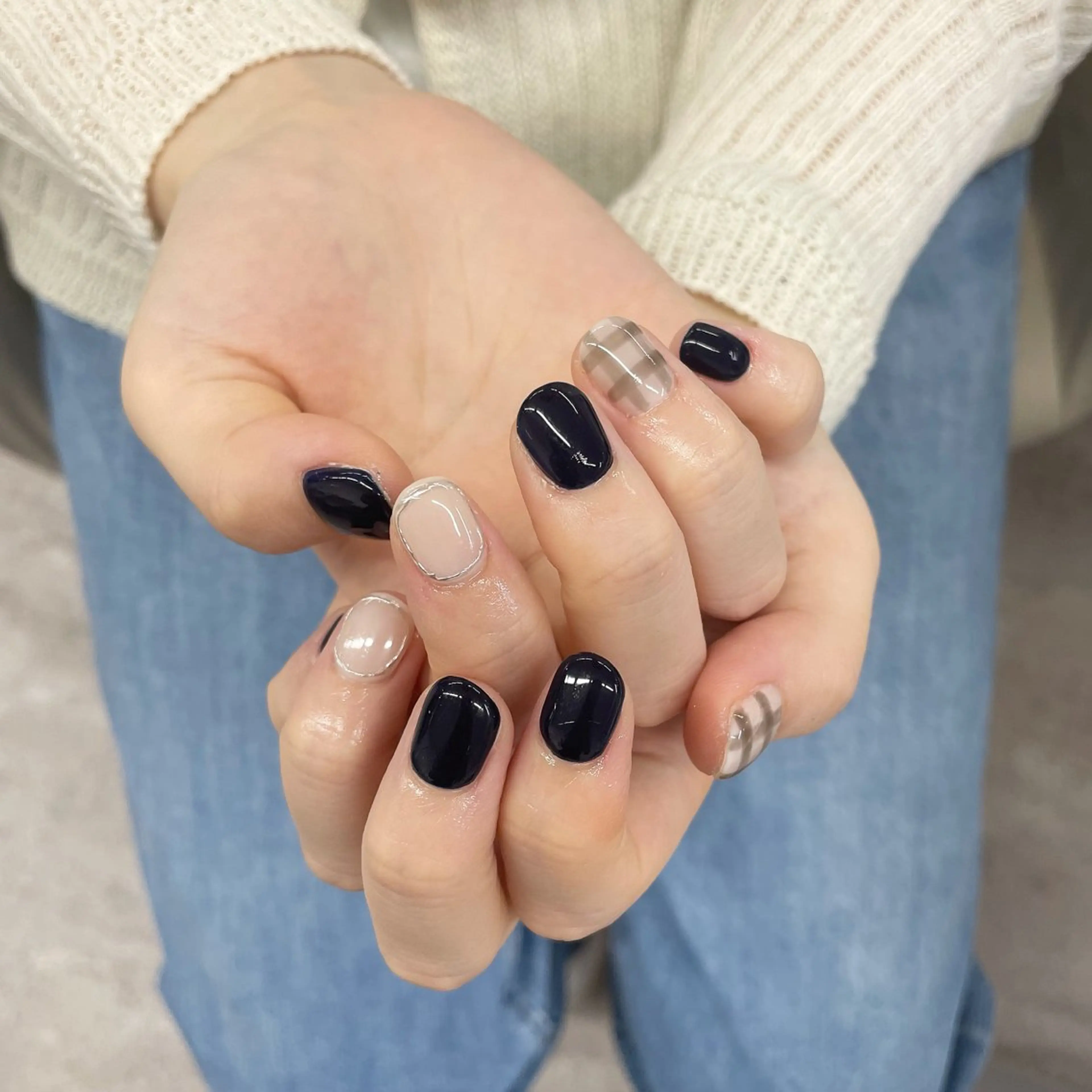 ネイル 持ち込み シンプルネイル ハンドネイル Bianca川越西口 KITAZAKI🫧のネイルデザイン