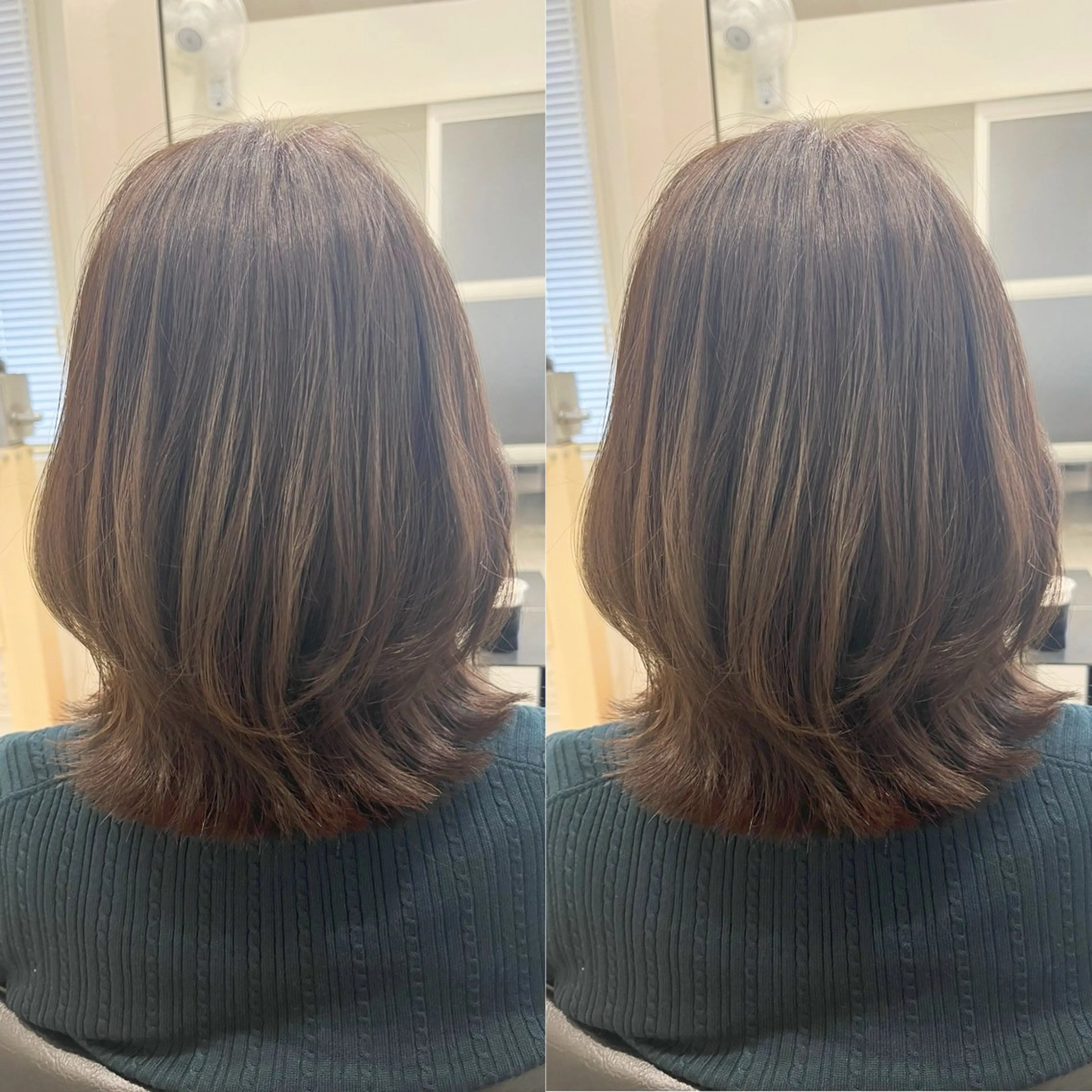 ミディアム 縮毛矯正/髪質改善 /レイヤー/韓国のヘアスタイル