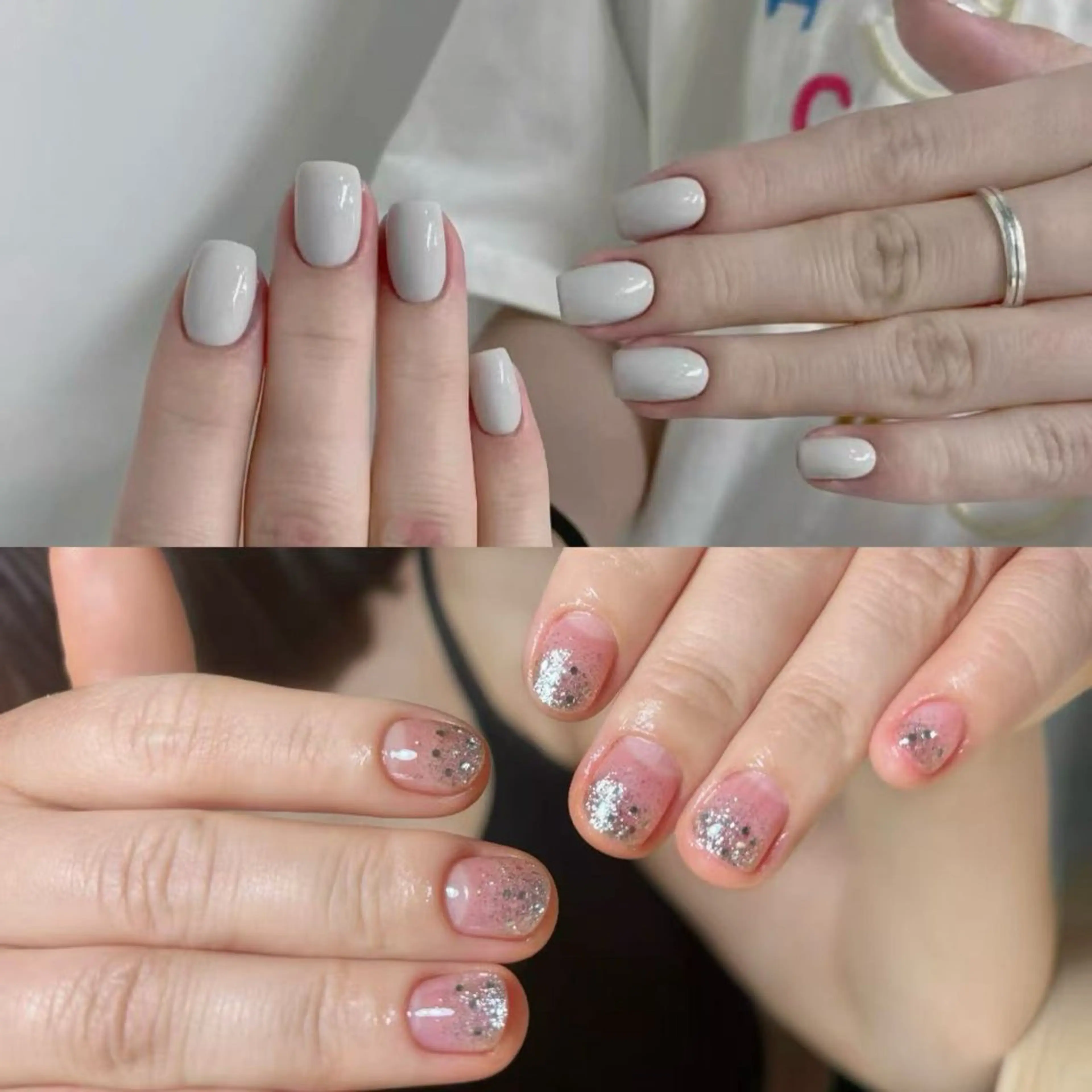 新人スタッフ★自爪ワンカラー/ラメグラデの写真
