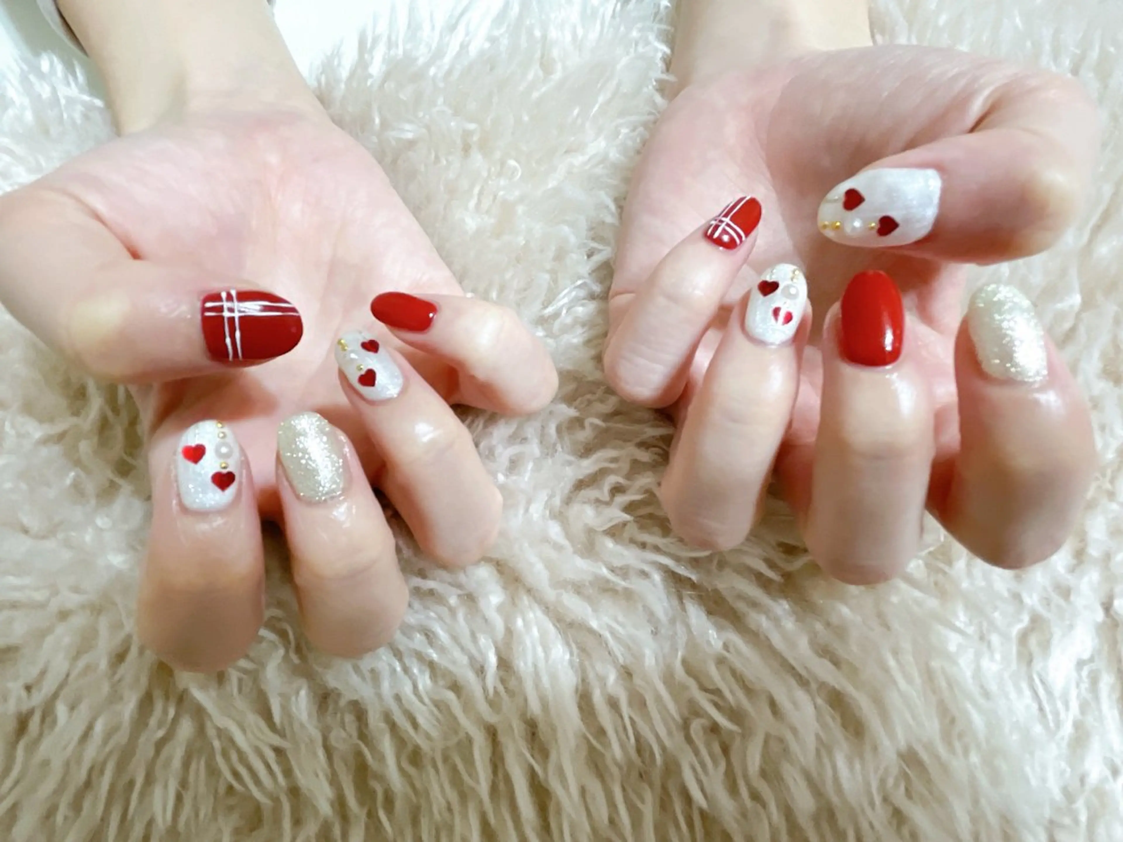 ネイル ジェルネイル 韓国ネイル パラジェル 冬ネイル クリスマス kikinail 溝の口のネイルデザイン