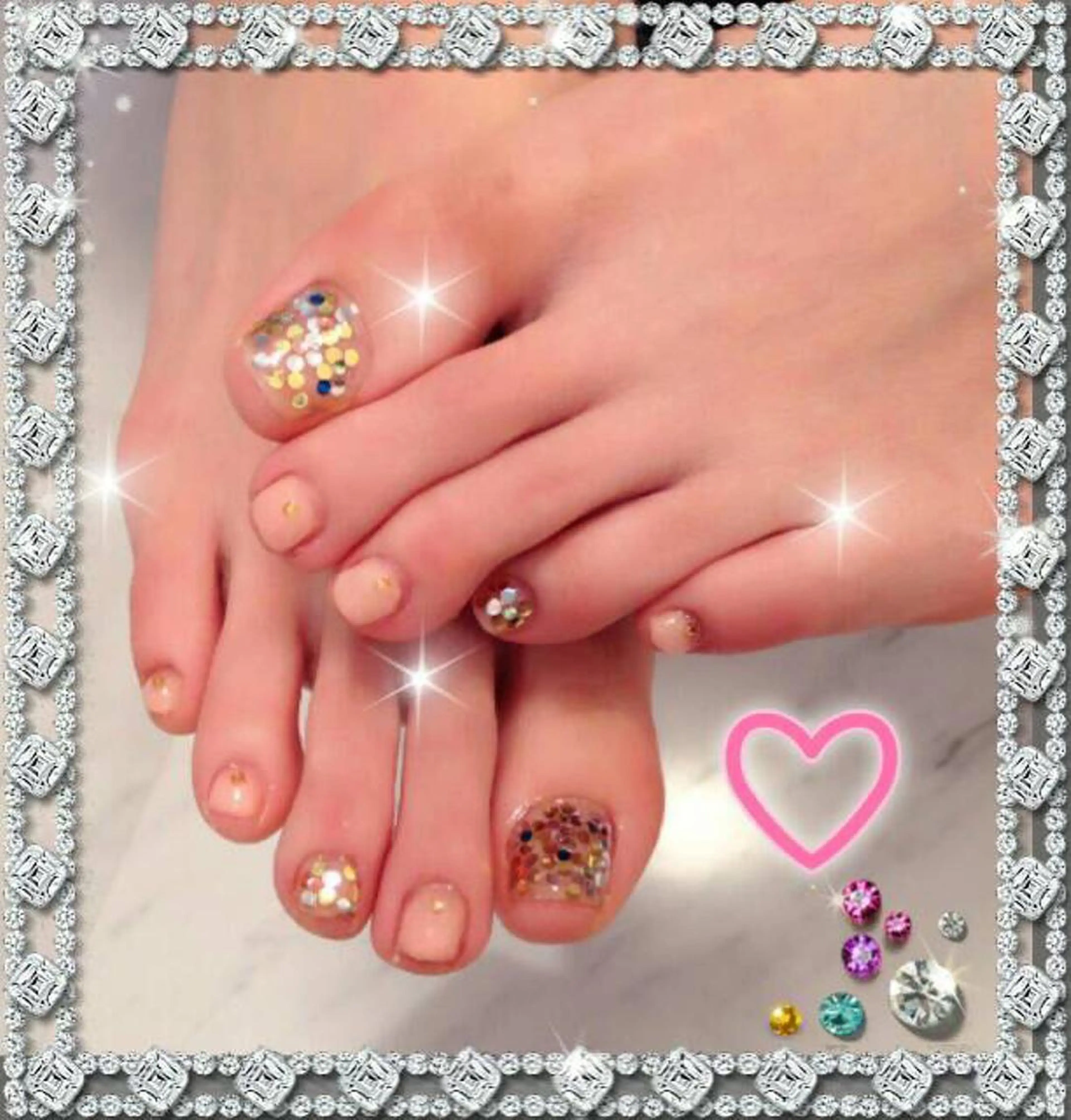 ネイル フットネイル ジェルネイル ワンカラーネイル ストーンネイル ネイル＆フラワーサロン〜Ri✦hiro〜鳥栖店所属・HIRATA RIEのネイルデザイン