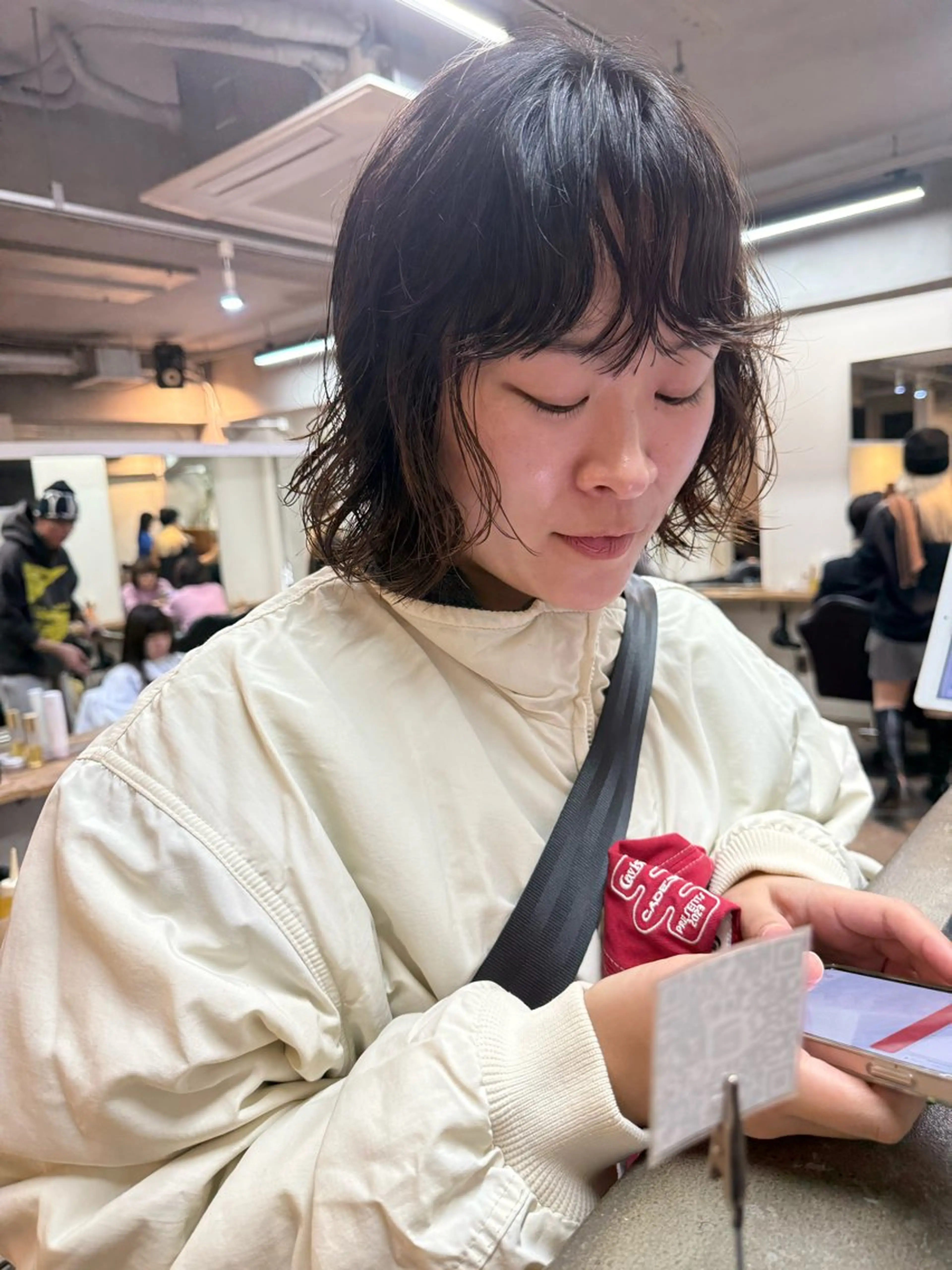 ショート パーマ ボブ ニュアンスパーマ カット パーマ トリートメント 森貴裕/ベージュ/ パーマ/オリーブのヘアスタイル