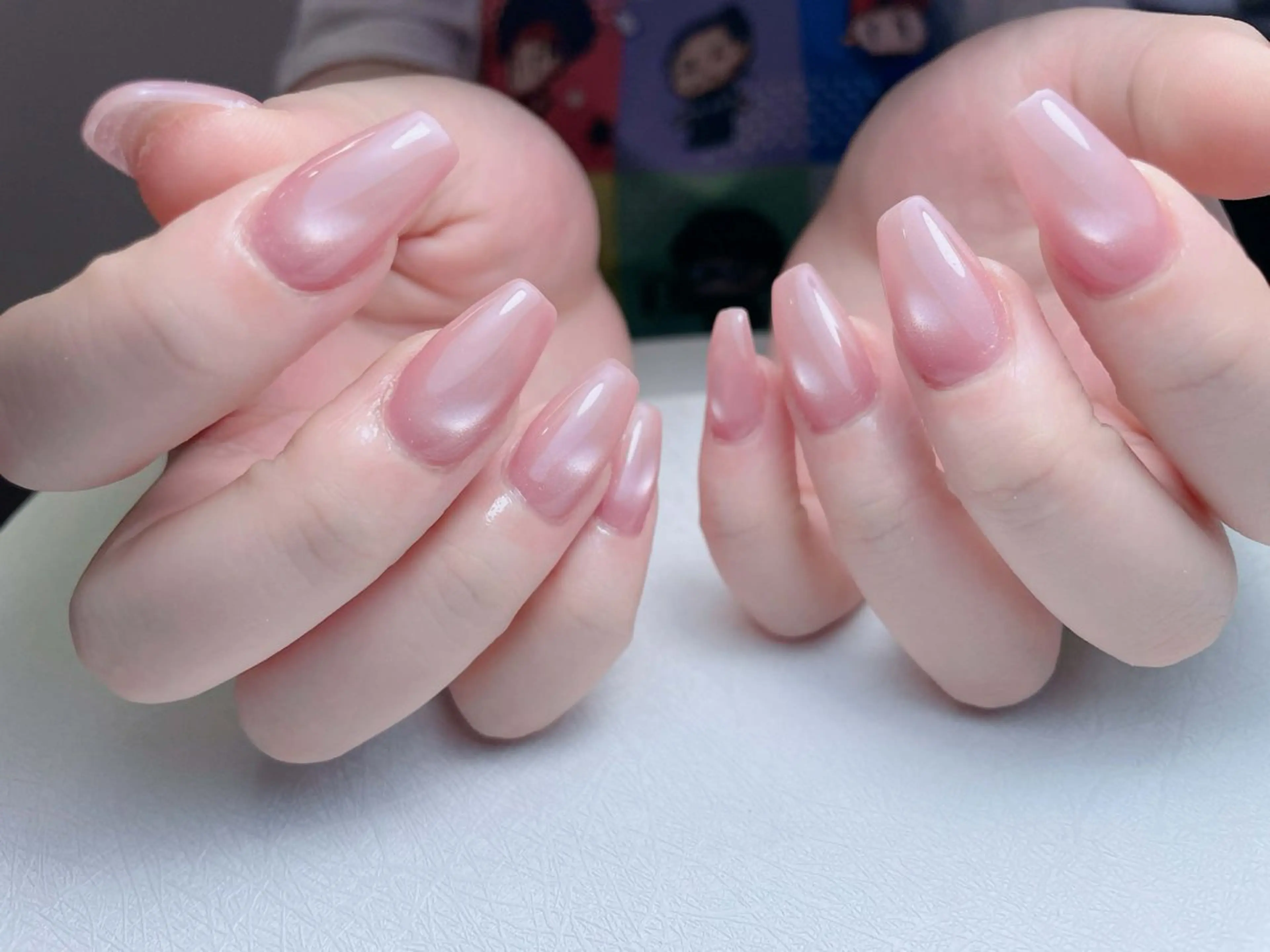 ネイル オーロラネイル 長さ出し フットネイル フレンチネイル ジェルネイル ハンドネイル 中野駅から2分 MEO NAILのネイルデザイン