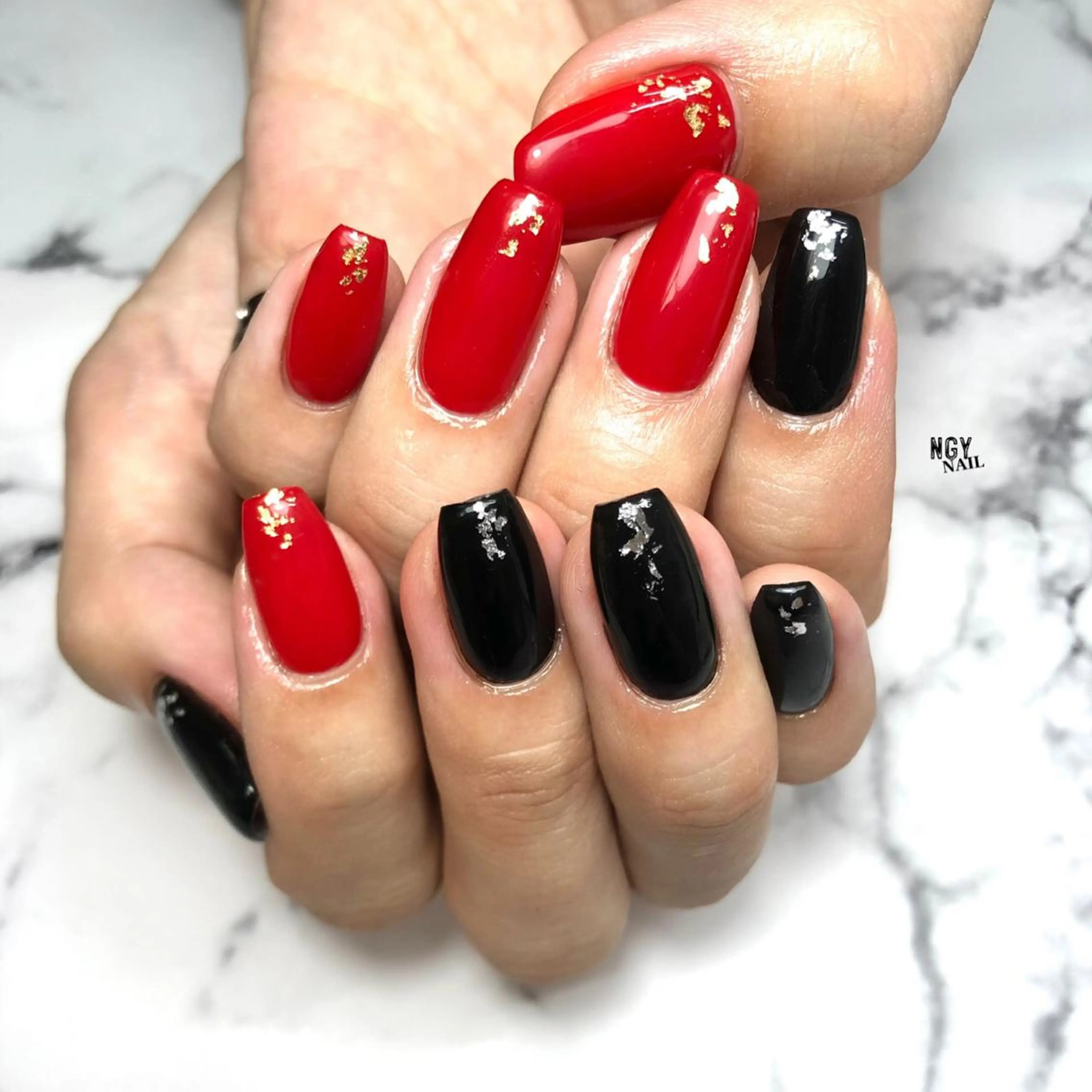 ネイル ジェルネイル パラジェル スクエアネイル ハンドネイル NAIL NOWのネイルデザイン