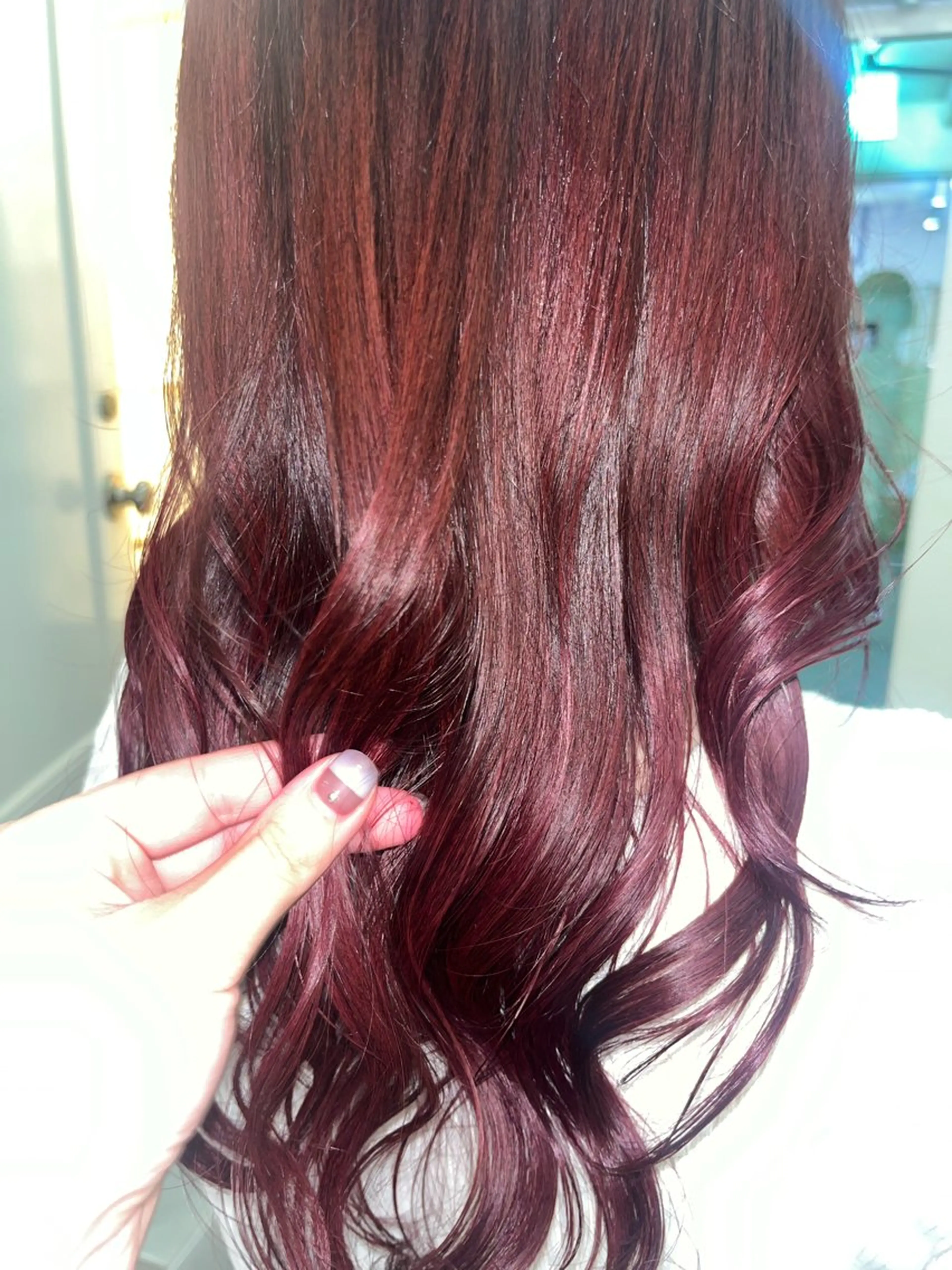 ロング カラー レッドカラー くすみカラー/ パーマ/ろーれんのヘアスタイル