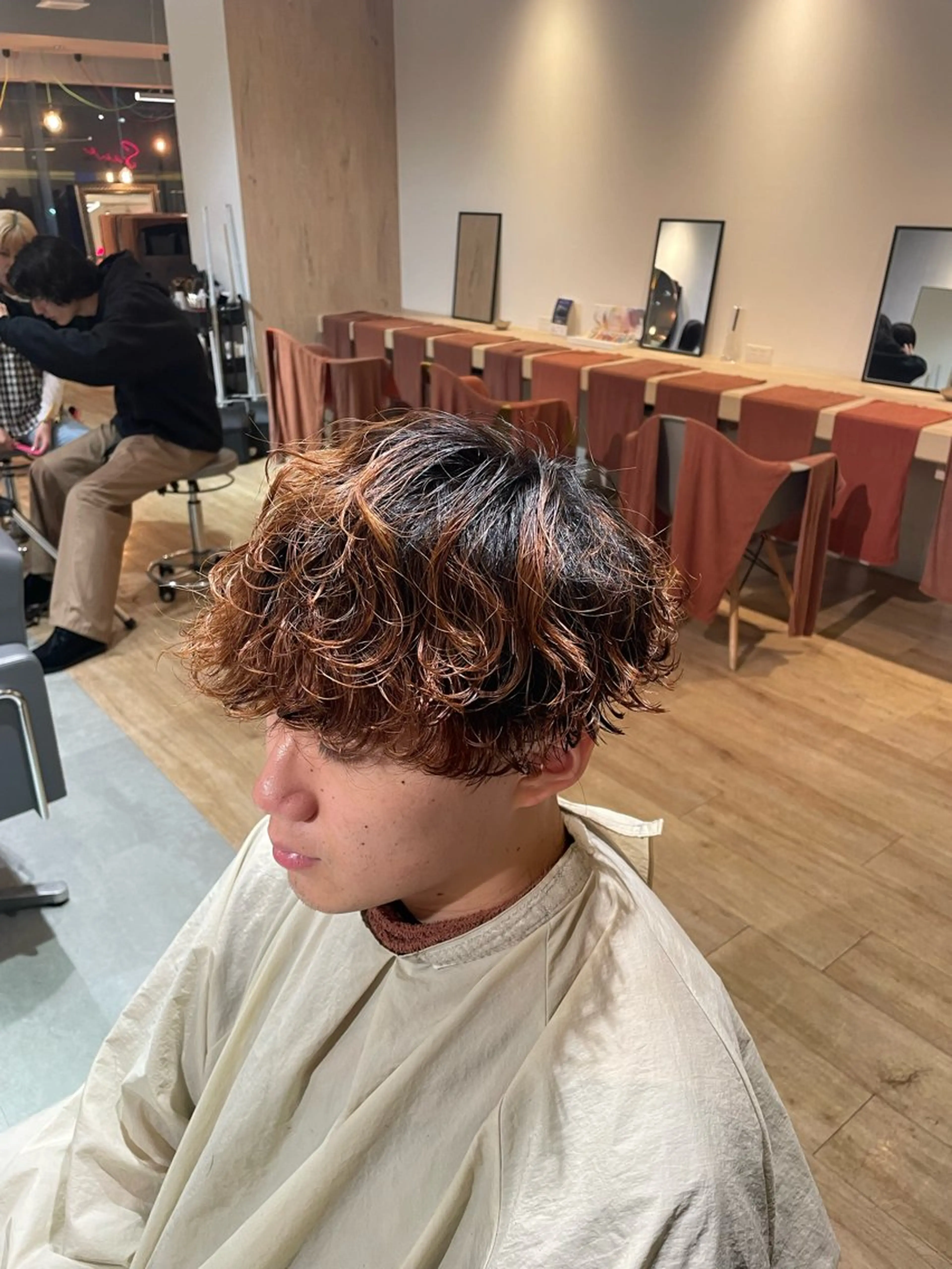 パーマ 川副/シャドウ/ 波巻き/メンズパーマのヘアスタイル