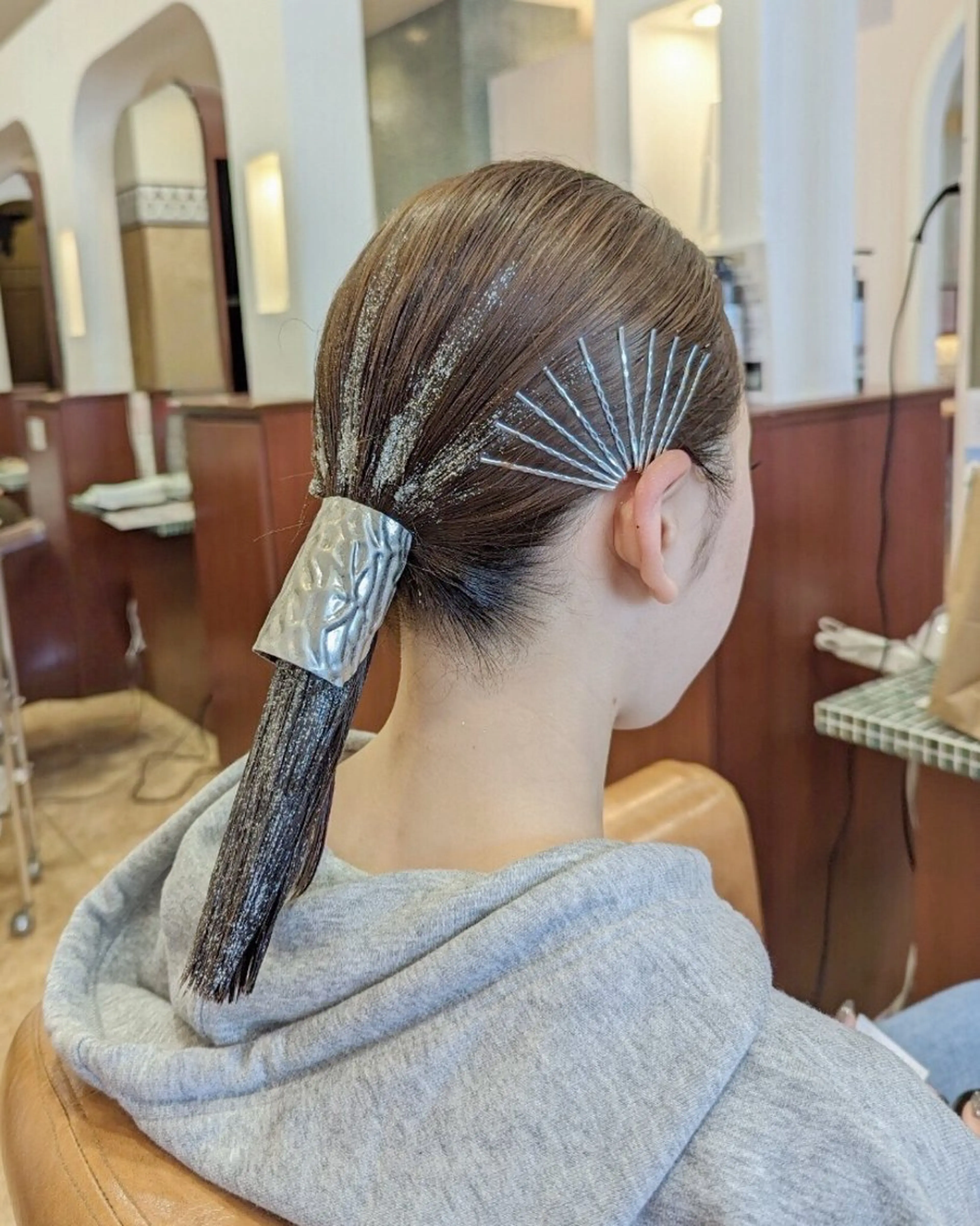 ミディアム ヘアアレンジ ポニーテール ヘアセット ブランシェ勝川南口店 石原 あゆみのマツエク・マツパデザイン