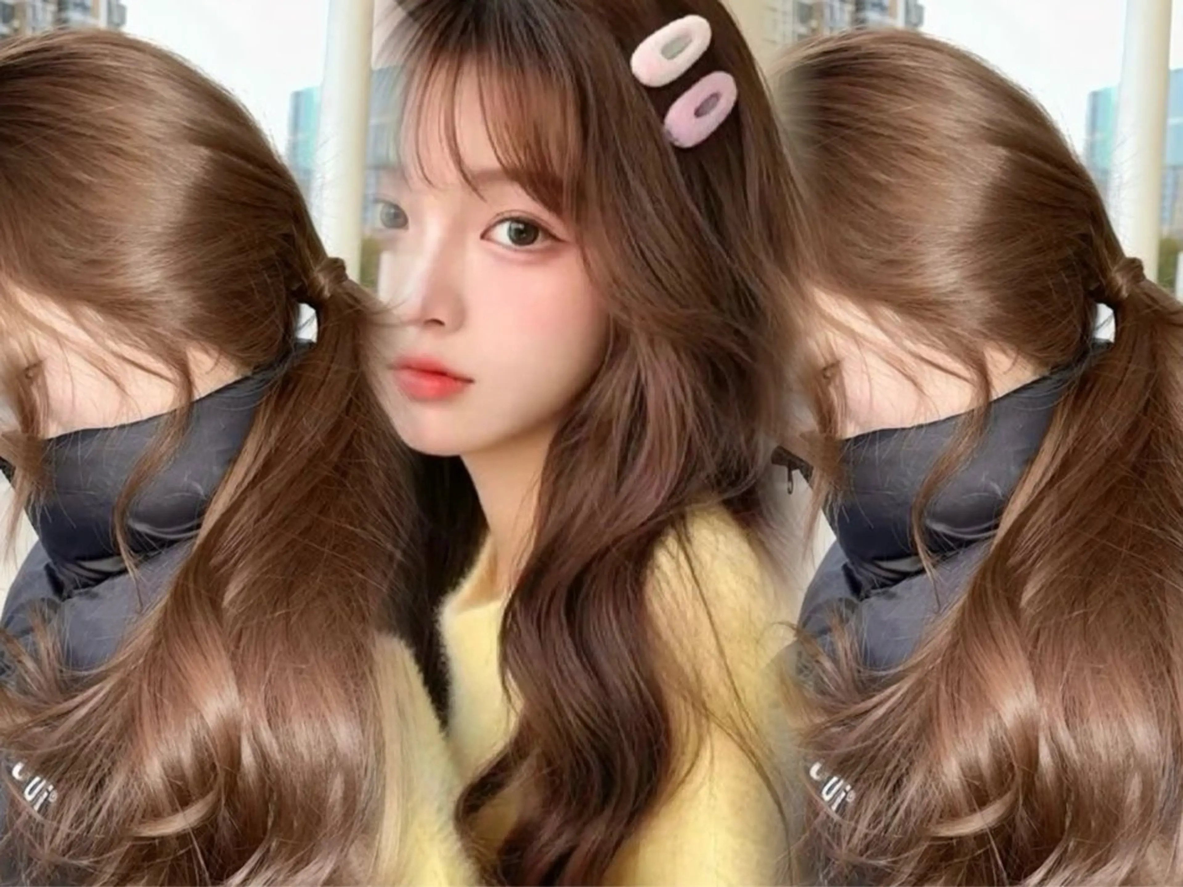 セミロング カラー ヘアカラー 木屋元一/透明感 /前髪/韓国ヘアのヘアスタイル