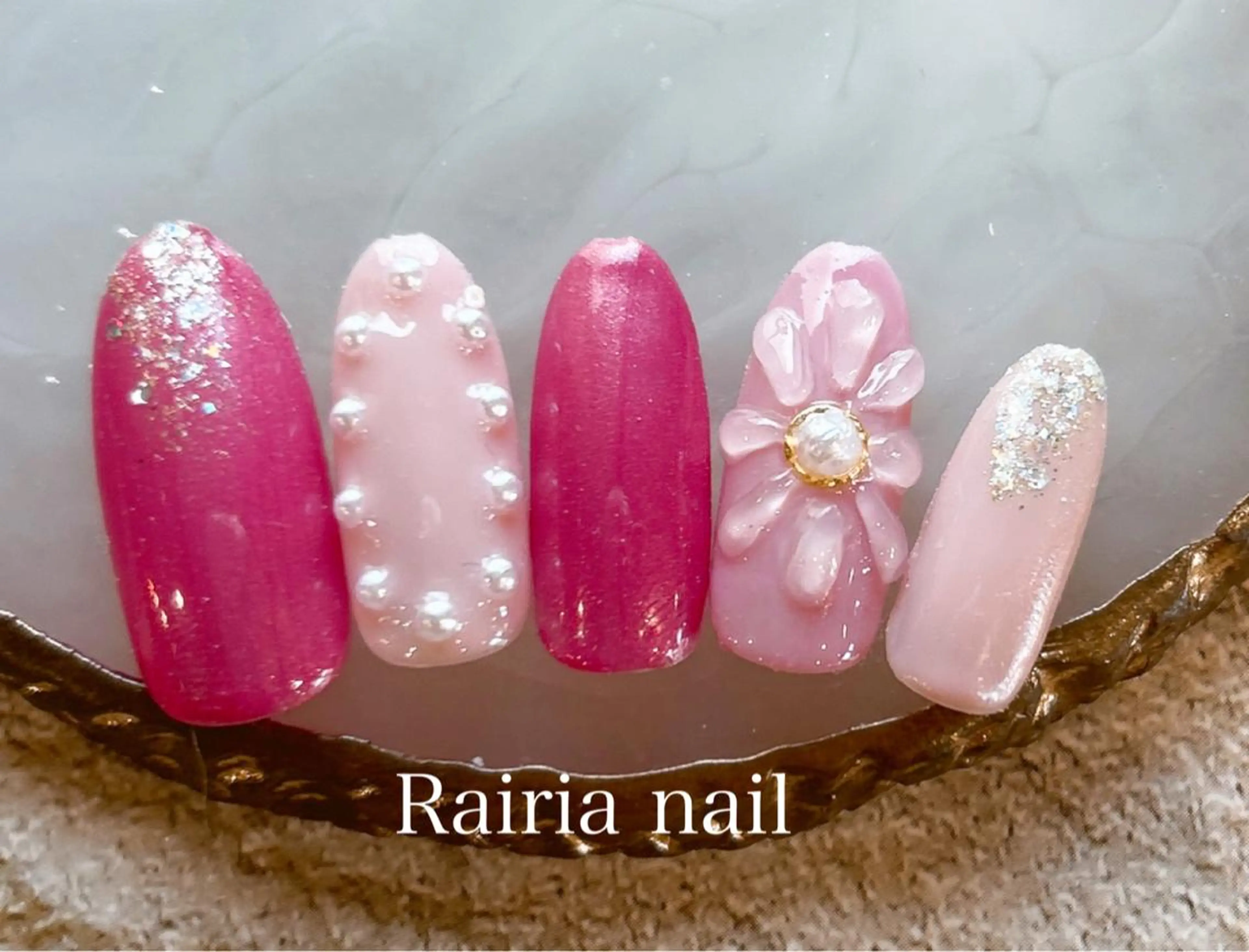 ネイル アートネイル カジュアル フットネイル ジェルネイル キラキラネイル Rairia nail本八幡店のネイルデザイン