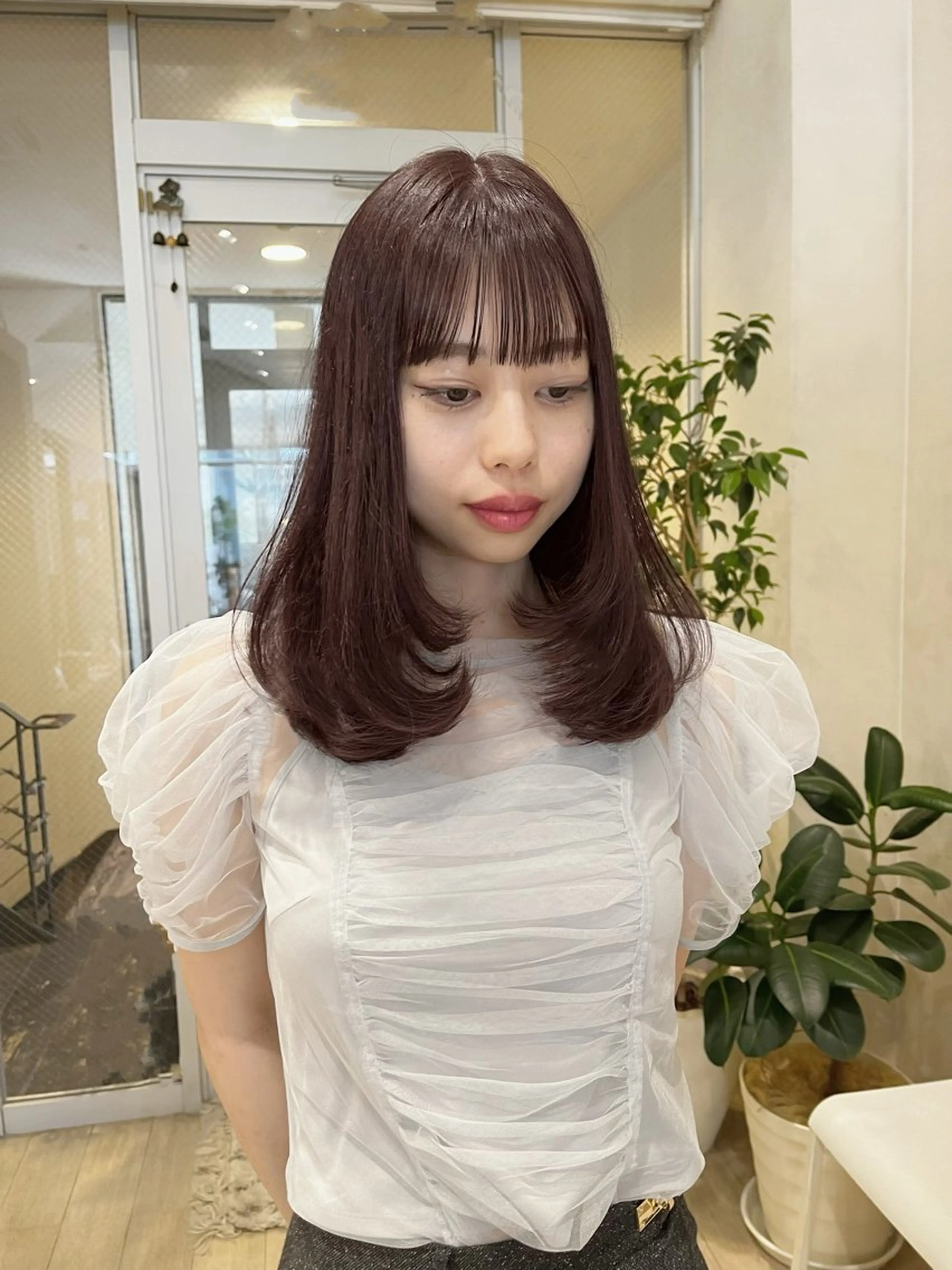 セミロング カラー nakahara madokaのヘアスタイル