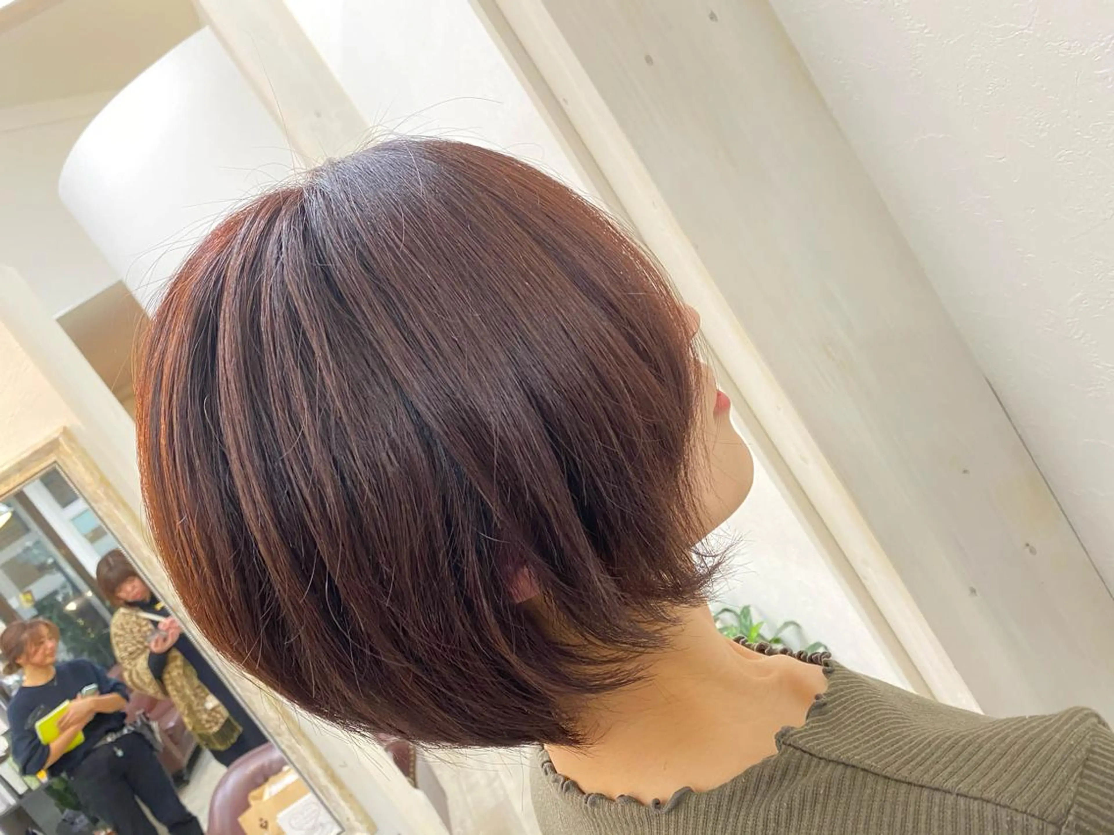 ショート カラー ブラウンカラー ナチュラルブラウン ピンクカラー 足利/透明感カラー/ GRACE/りおのヘアスタイル