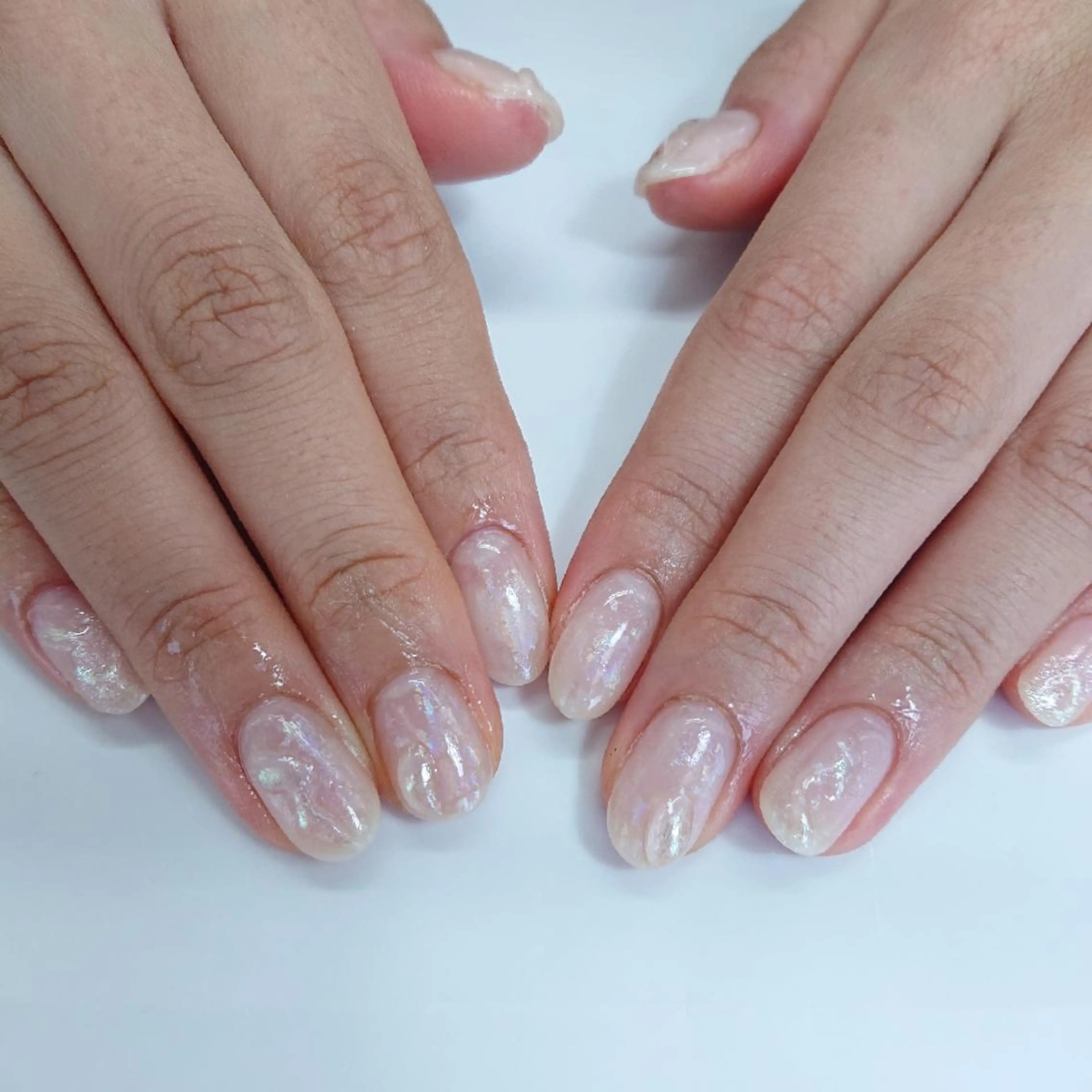 ネイル オーロラネイル クリアネイル キラキラネイル Coco Girlsのネイルデザイン