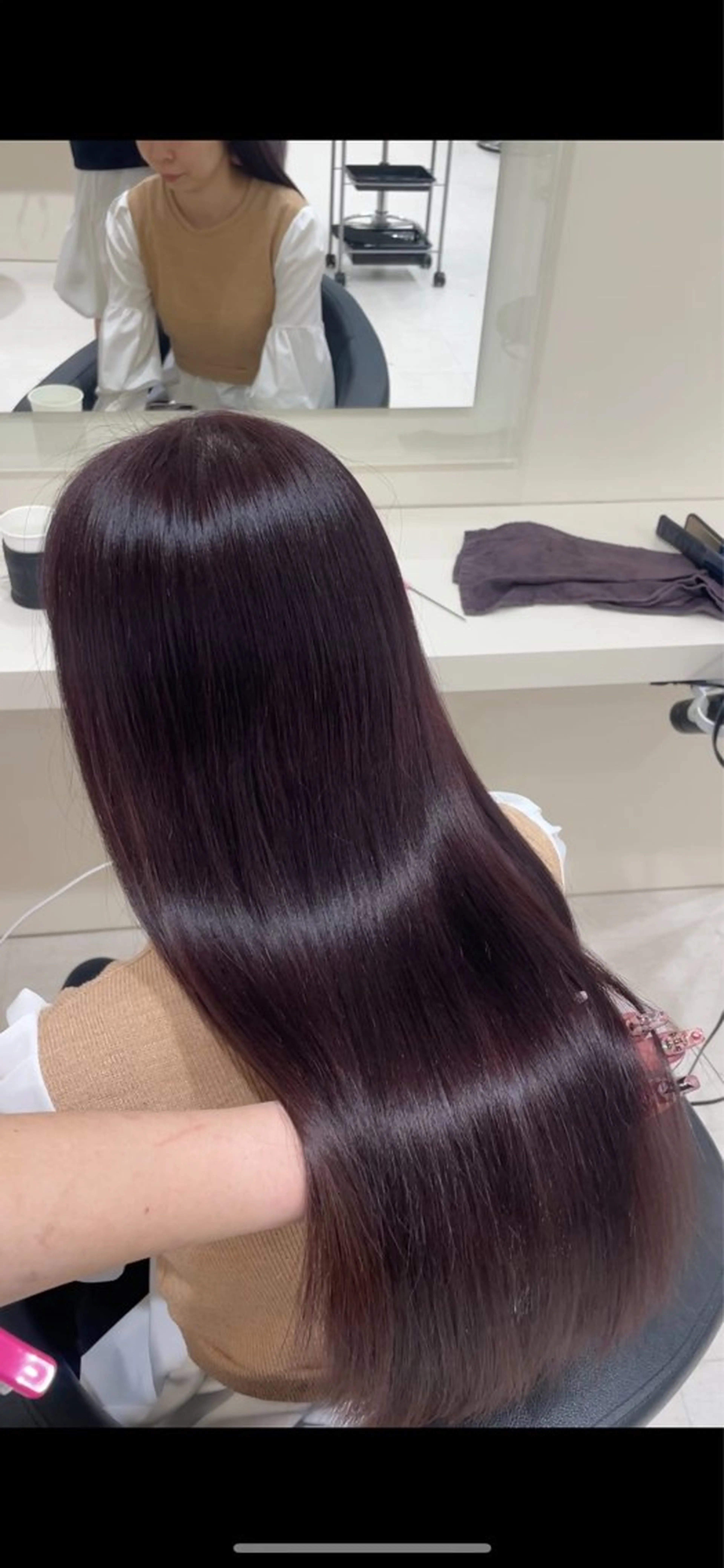 ロング ロング ヘアカラー トリートメント ヘアセット 💗暖色カラー💗 ツヤ髪💗Mayaのヘアスタイル