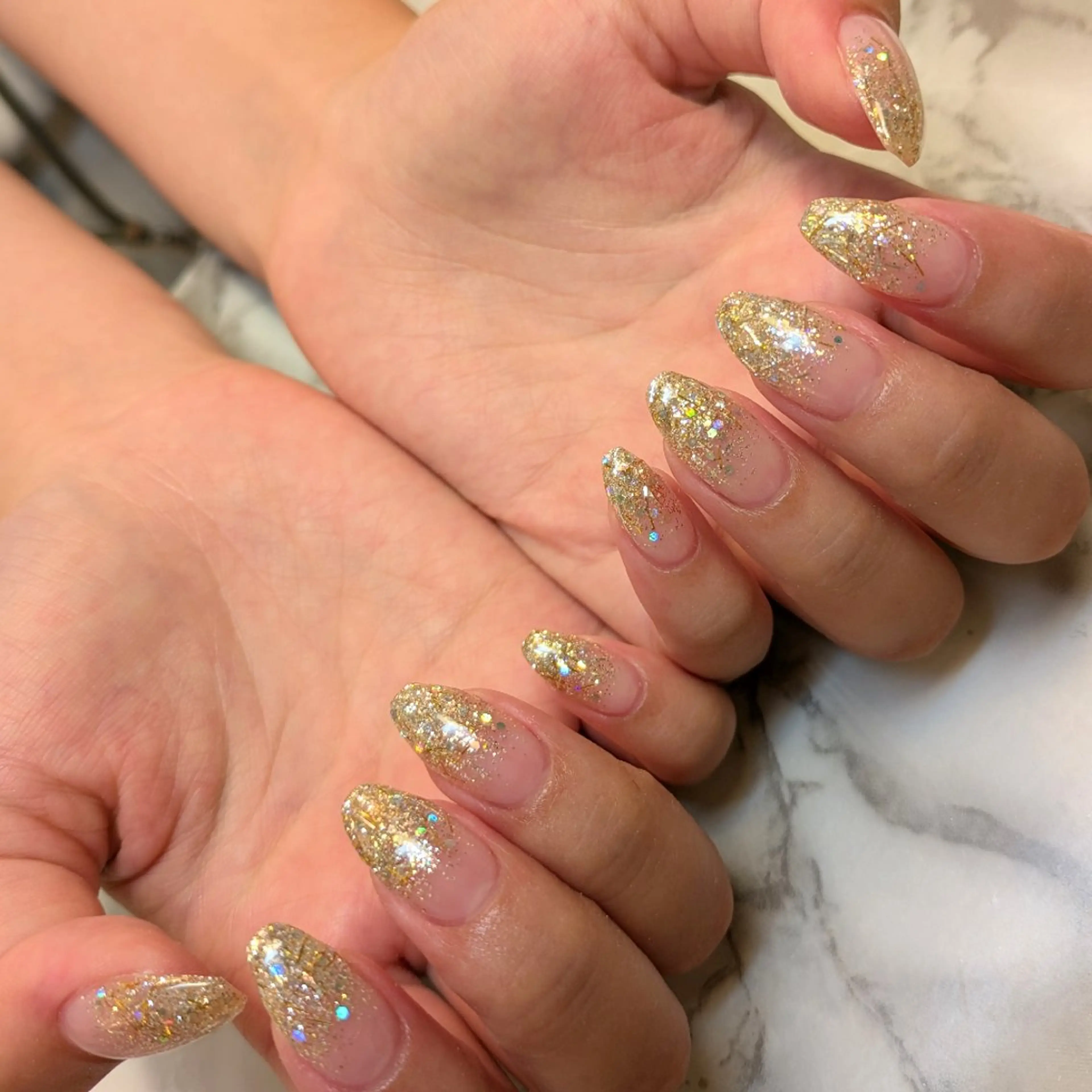 ネイル ラメ(グリッター) ラメグラデーション ジェヌインネイル 河内のネイルデザイン