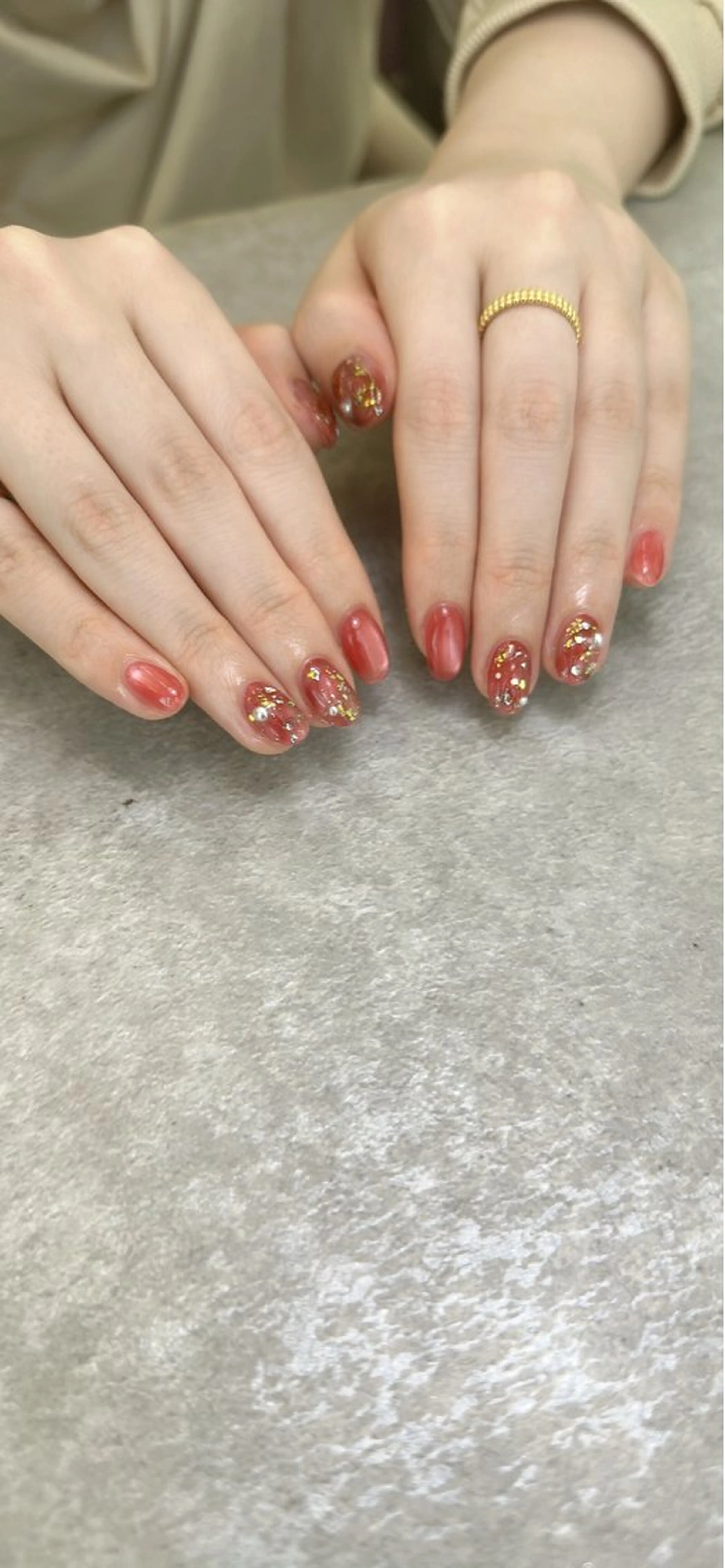 ネイル ニュアンスネイル 春ネイル ハンドネイル Yukino .のネイルデザイン