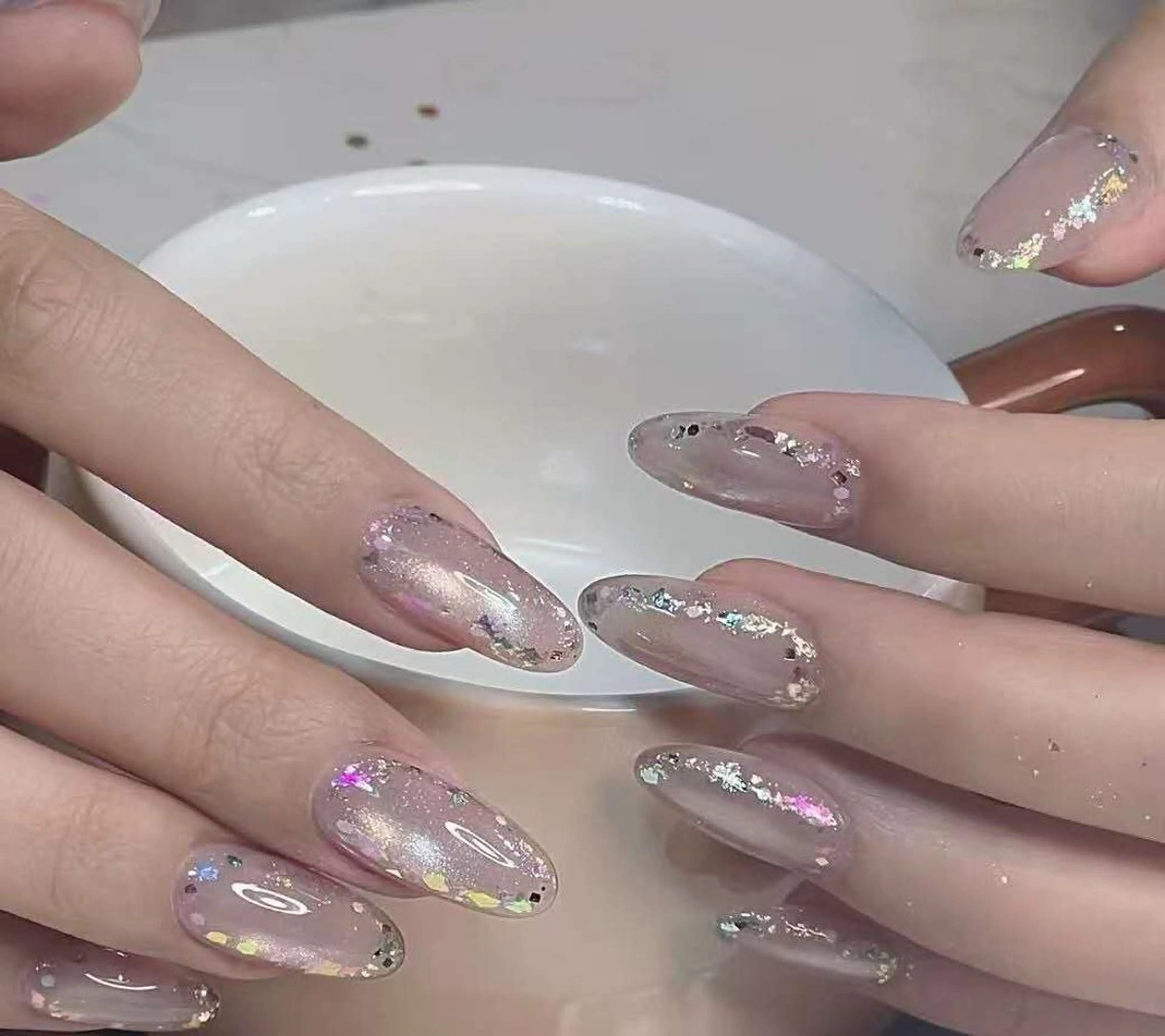 ネイル オーロラネイル フラワーネイル フットネイル フレンチネイル ジェルネイル ハンドネイル BabyYouMi ねねのネイルデザイン