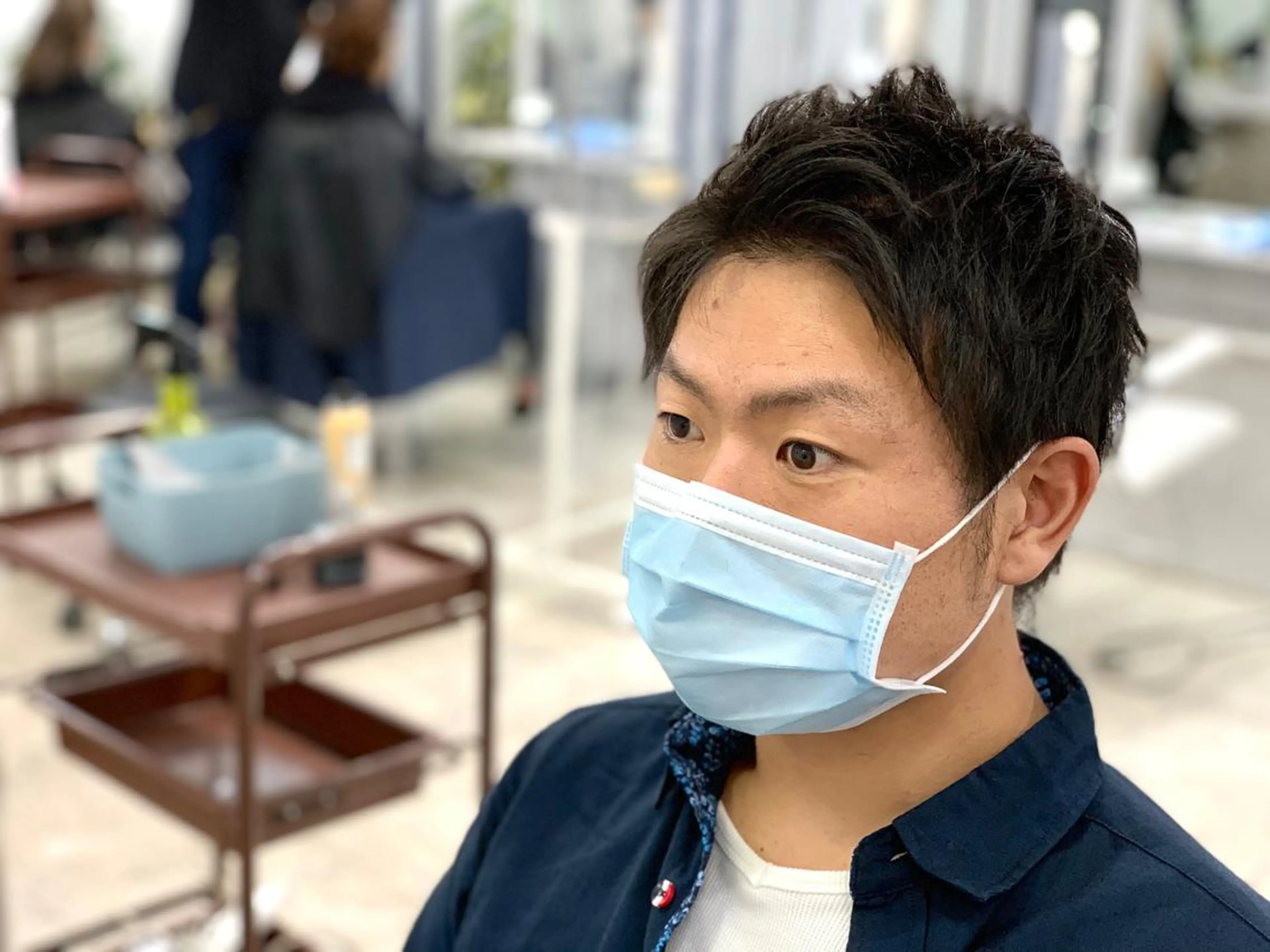 ショート カラー メンズ ハイライト&曲がる 縮毛矯正特化 玉置のヘアスタイル