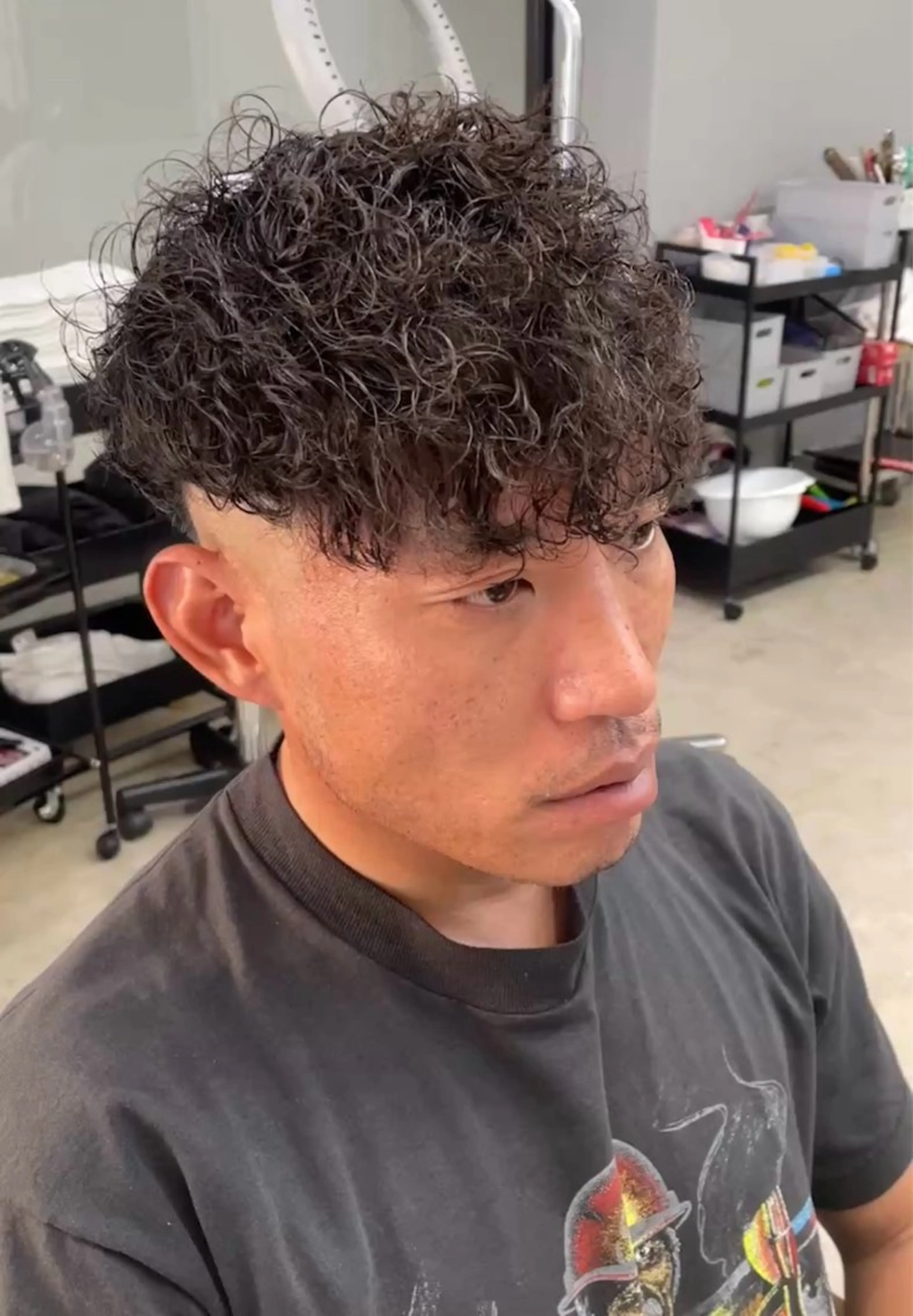 ショート パーマ メンズ カット パーマ メンズ専門サロン wokeのヘアスタイル