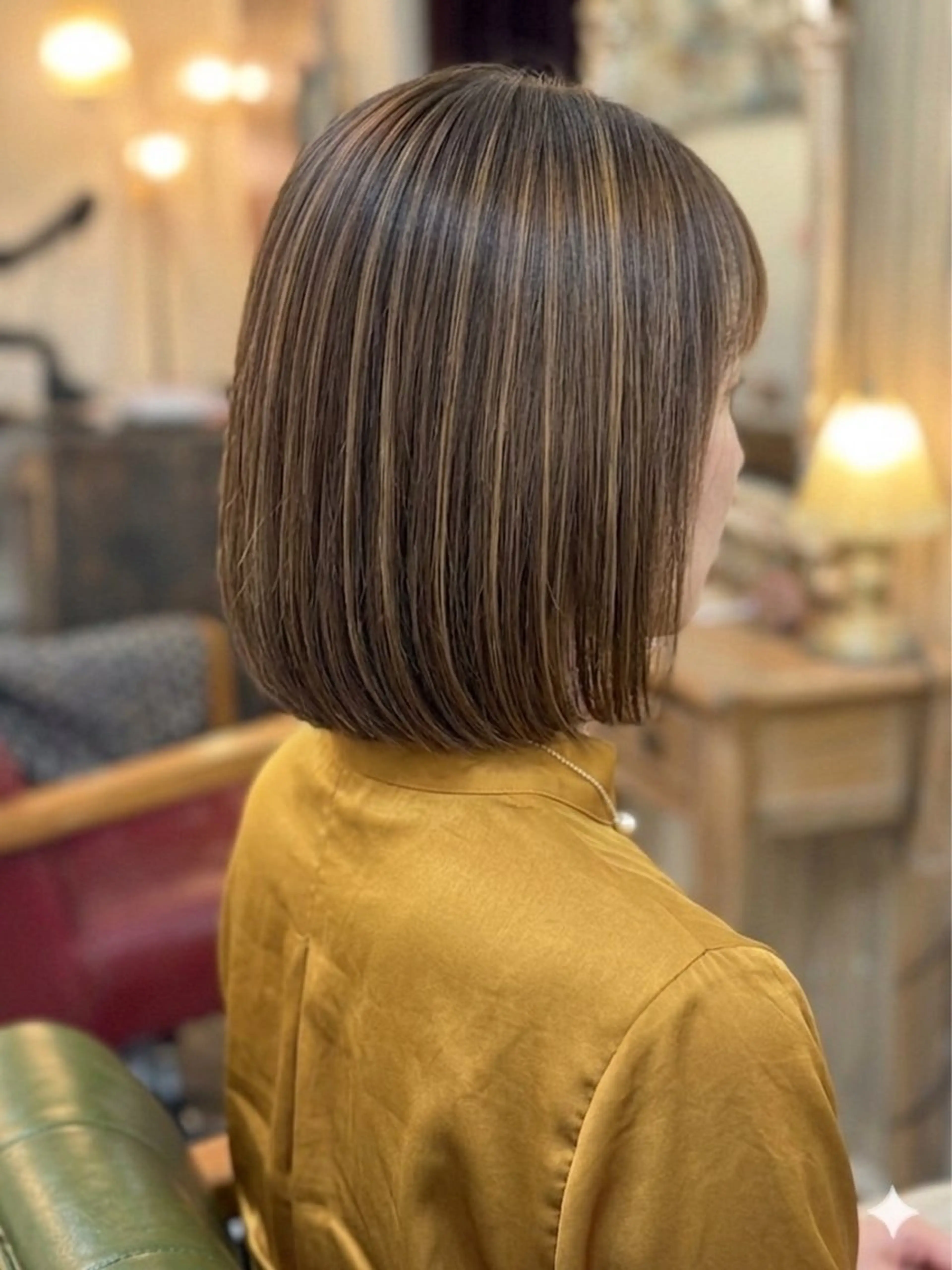 ミディアム ハイライト ヘアカラー 新宿御苑/艶髪カラー 髪質改善/山口のヘアスタイル