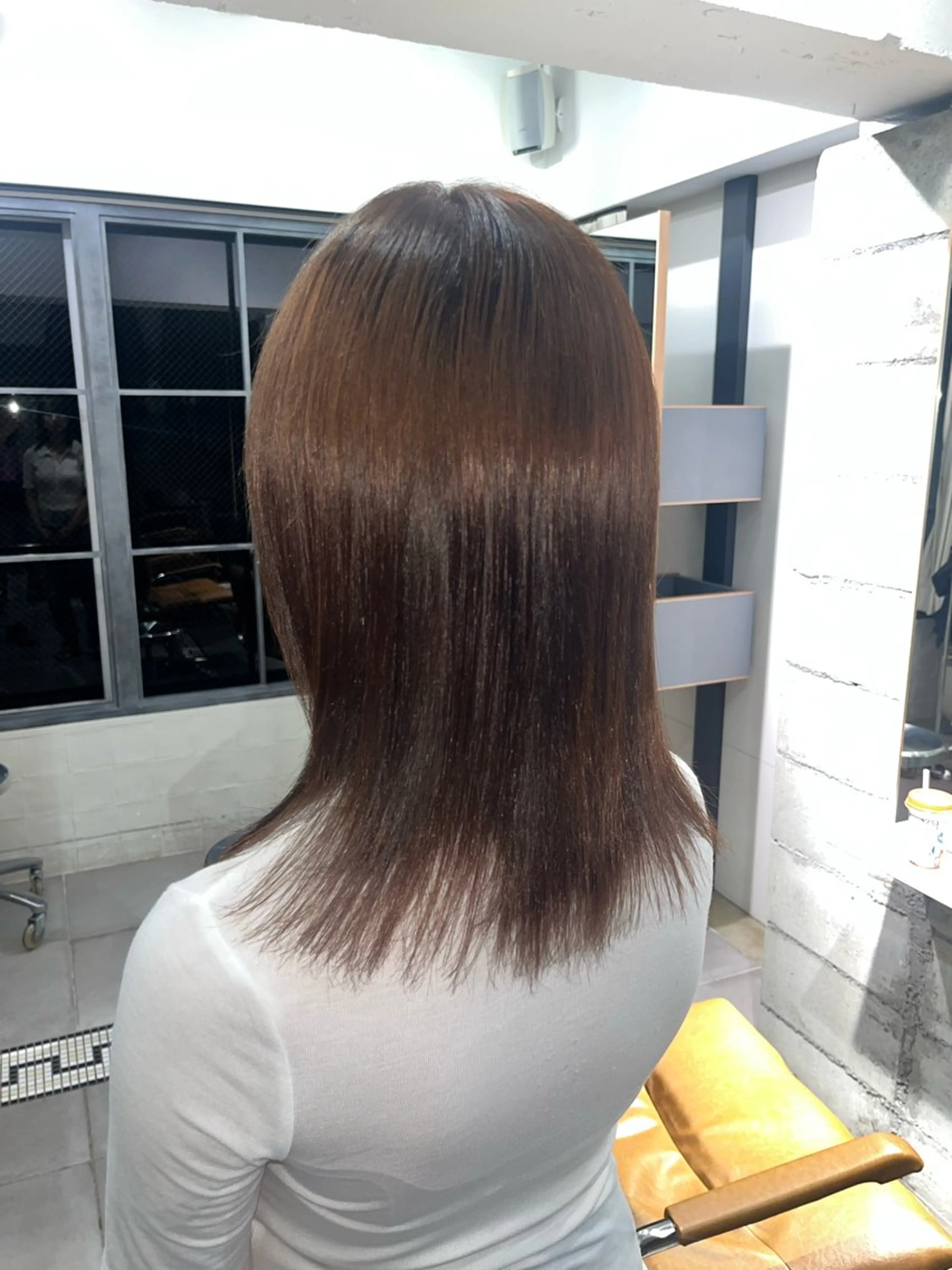 セミロング カラー ブラウンカラー オレンジ オレンジブラウン 髪質改善 トリートメント ヘアカラー トリートメント くすみカラー/ パーマ/ろーれんのヘアスタイル