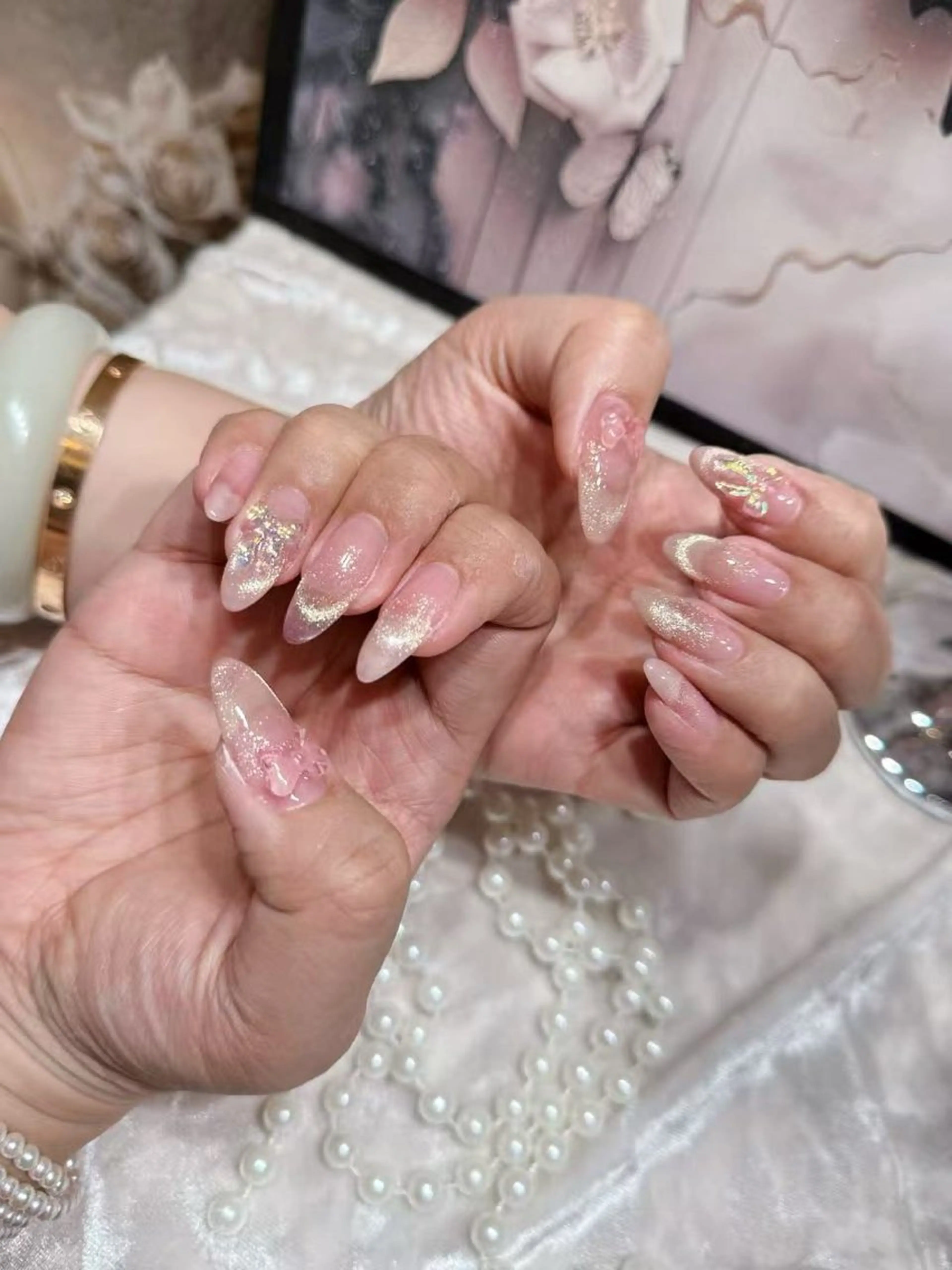 ネイル アートネイル フットネイル ジェルネイル ハート マグネットネイル Babarla　Nail　Salon所属・babarla Nailのネイルデザイン