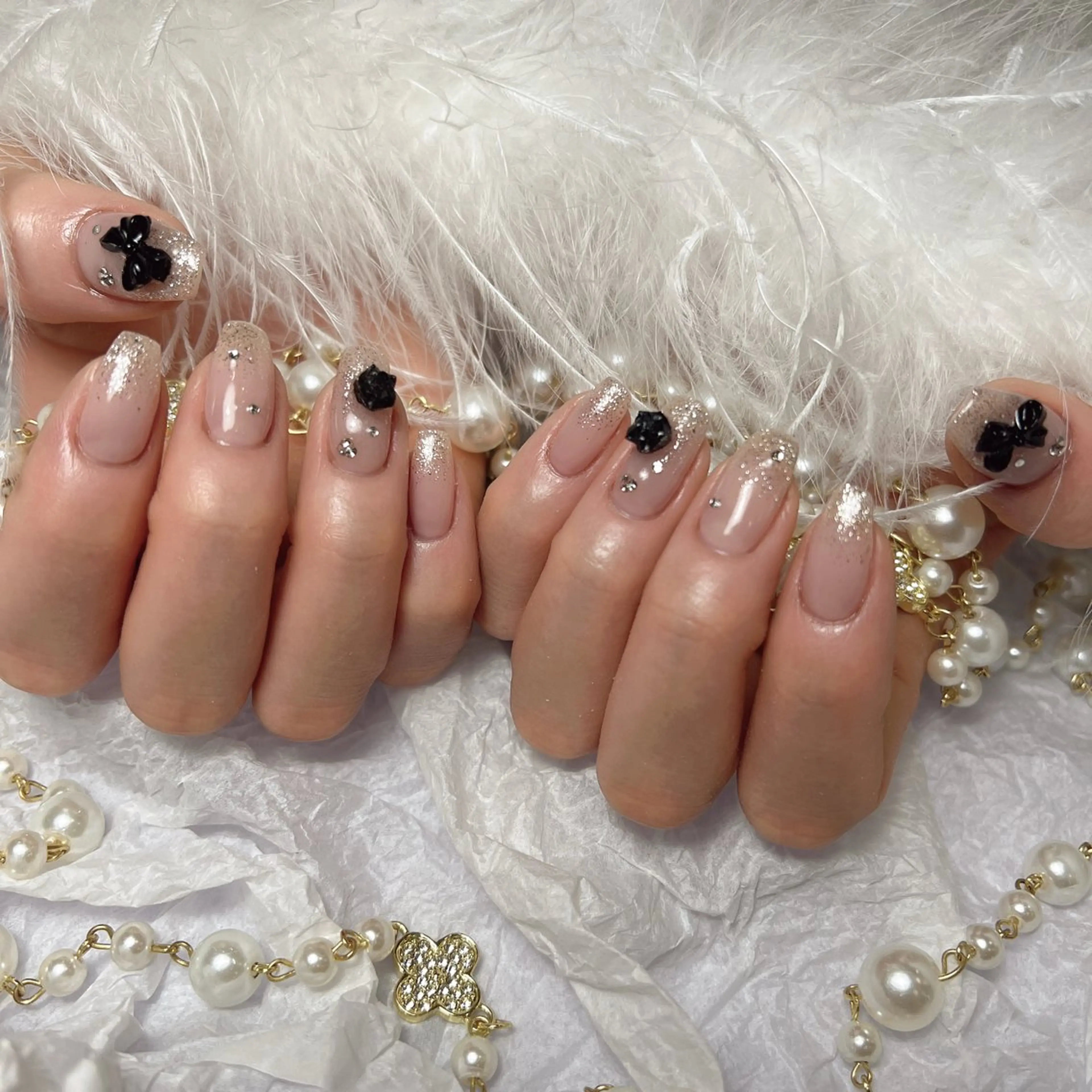 ネイル 長さ出し フットネイル フレンチネイル ガラスフレンチ グラデーション ハンドネイル M2beauty Renaのネイルデザイン