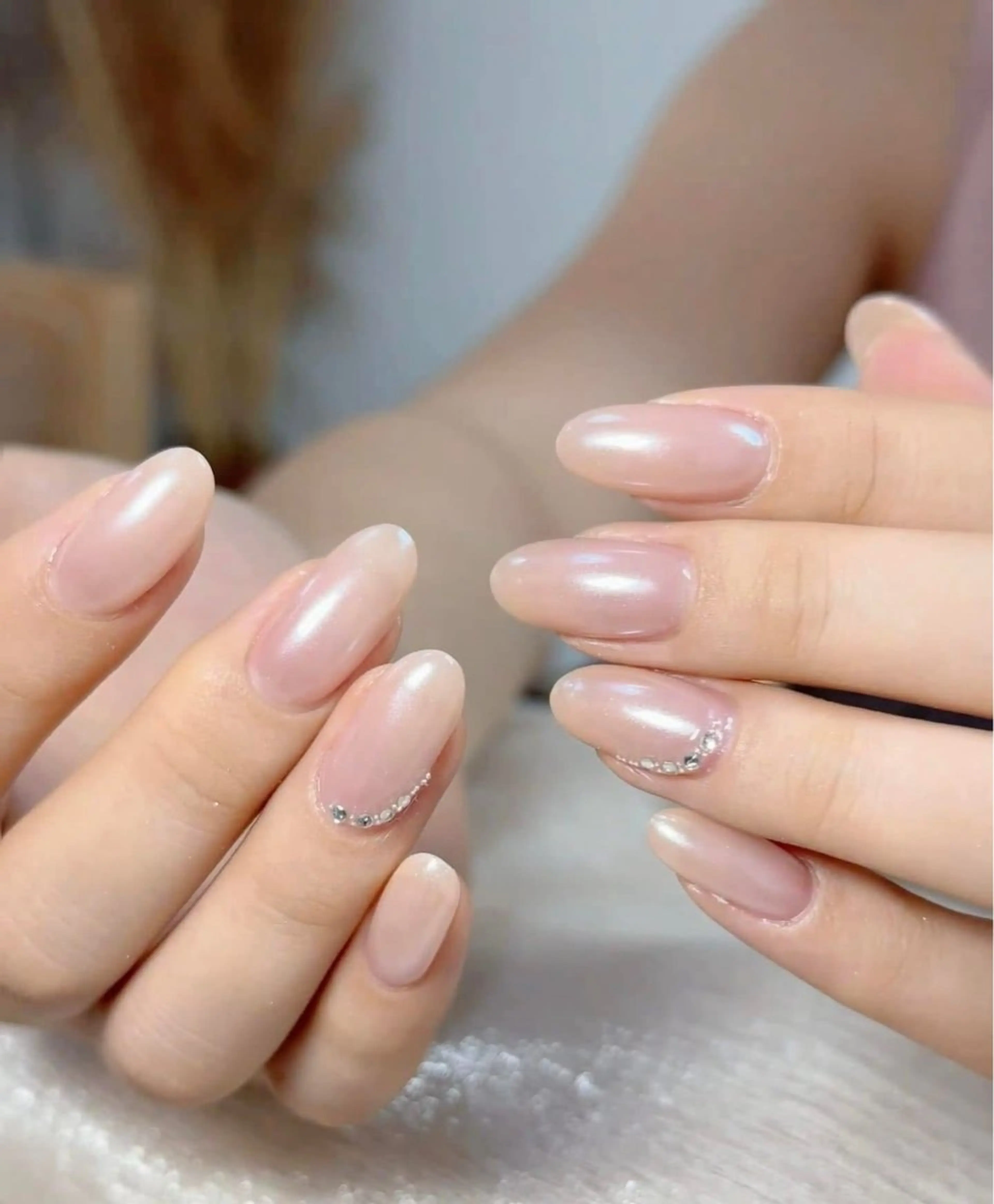 ネイル チークネイル フレンチネイル グラデーション キラキラネイル 韓国ネイル Minette nailHuongのネイルデザイン