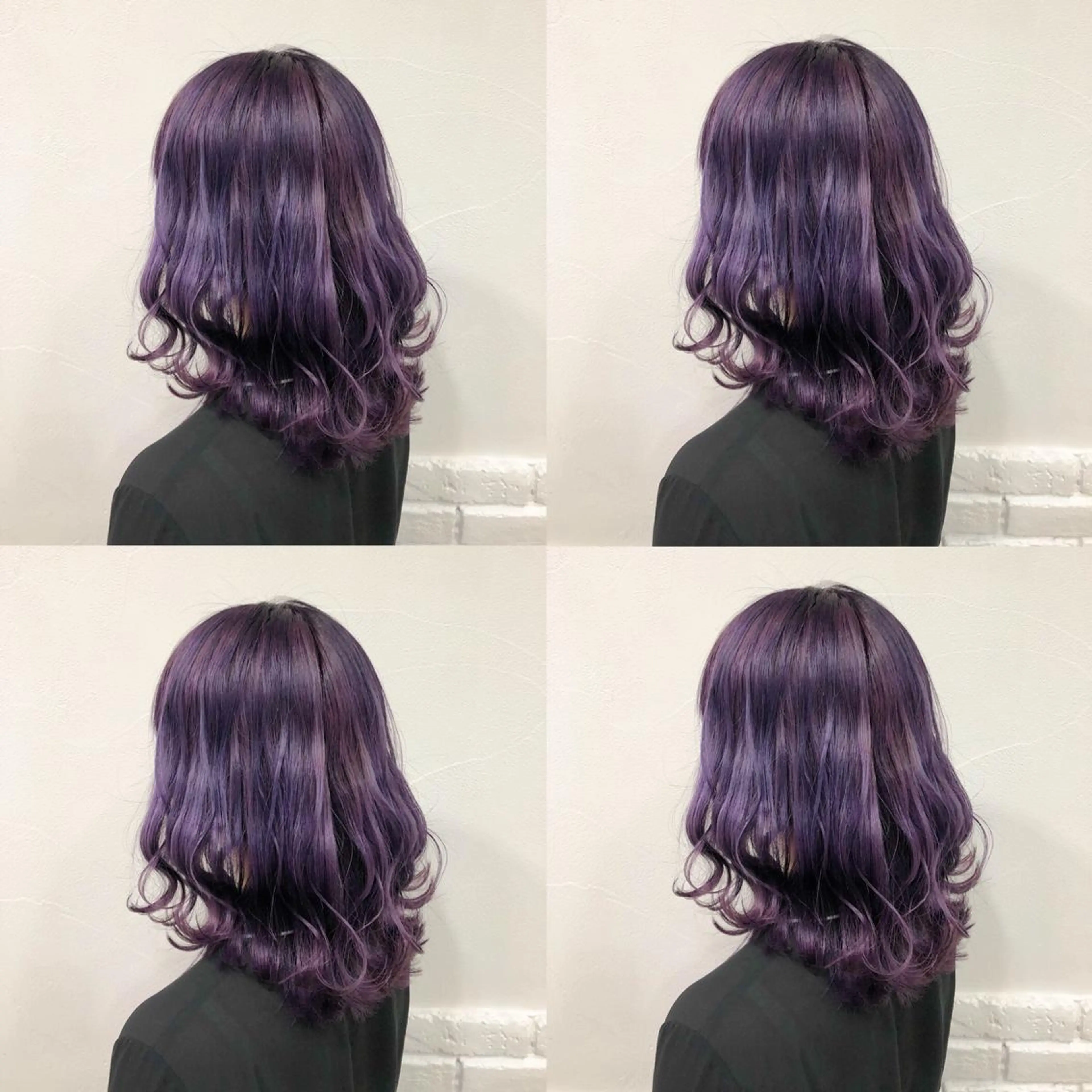 セミロング カラー ヘアアレンジ メンズ キッズ ヘアカラー トリートメント 💟Chloe原宿店 🩶ハイトーンのヘアスタイル