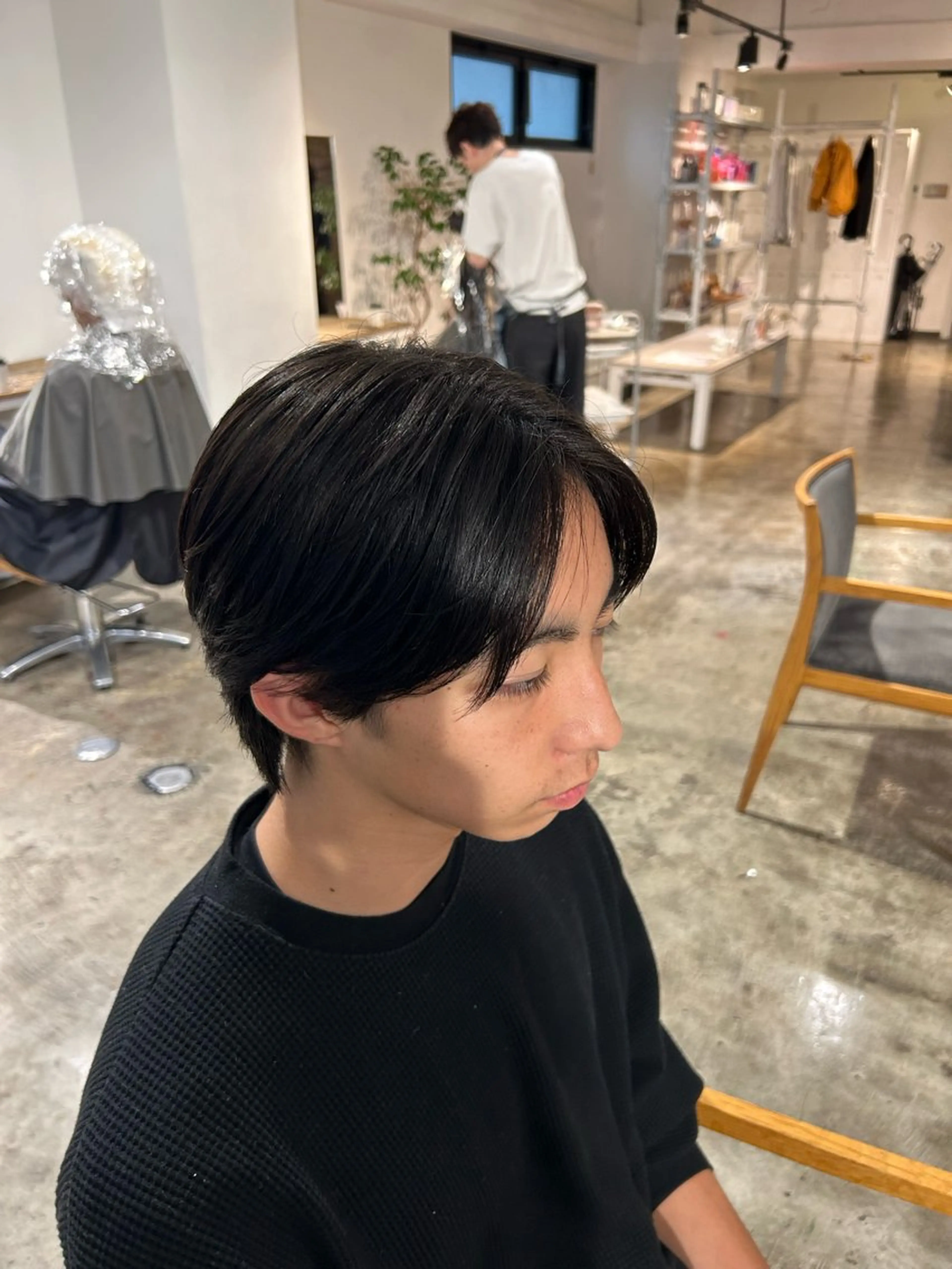 ショート パーマ メンズ センターパート ダウンパーマ カルマパーマ メンズ韓国風 マッシュウルフ become men's hair 名駅店所属・名駅/フェザーパーマ 韓国ヘア/森岡のヘアスタイル