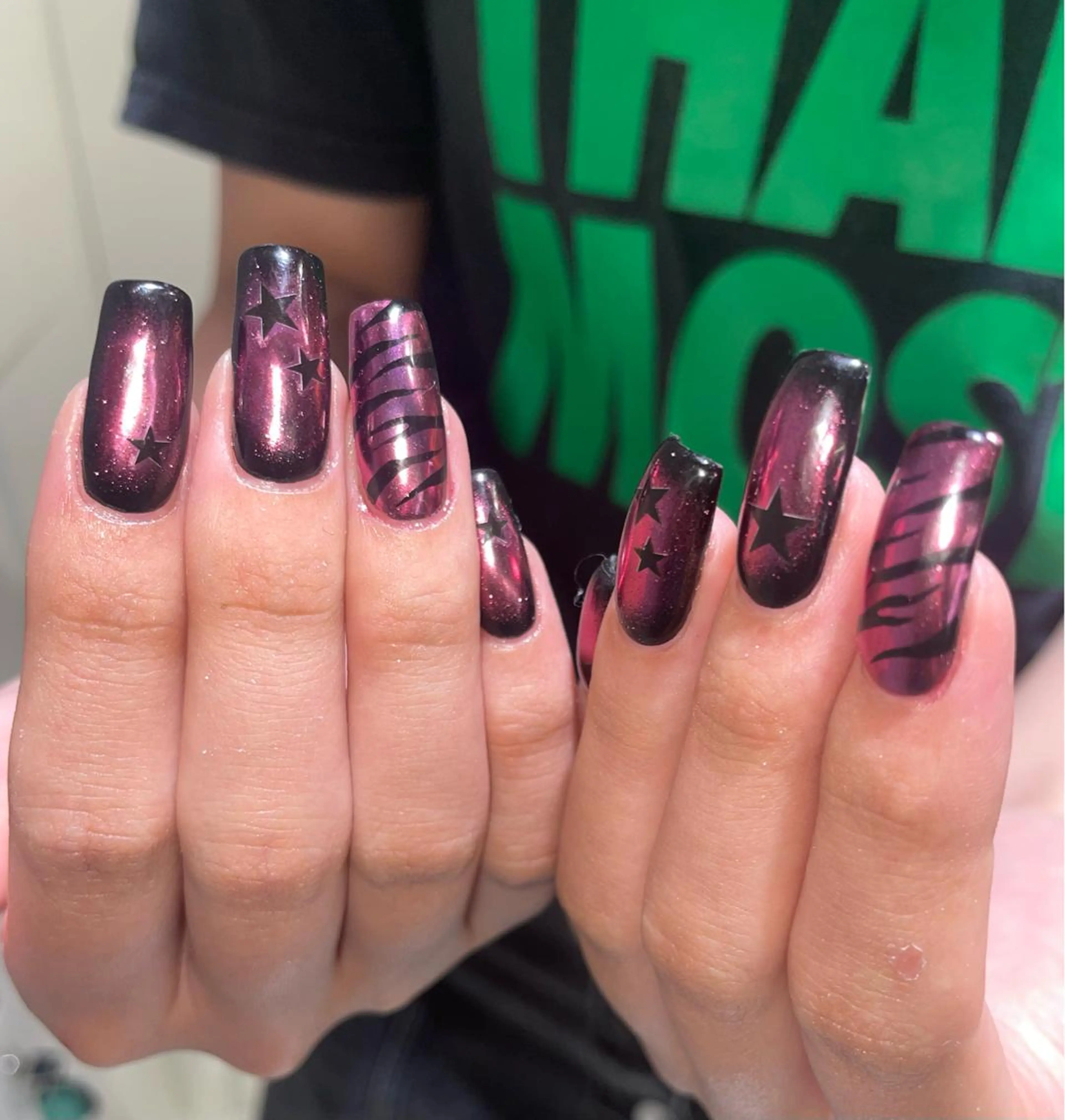 ネイル ミラーネイル ハンドネイル フットネイル moca心斎橋所属・˚✧⁺⭐︎༚moca miyuu⁎⁺˳✧༚のネイルデザイン