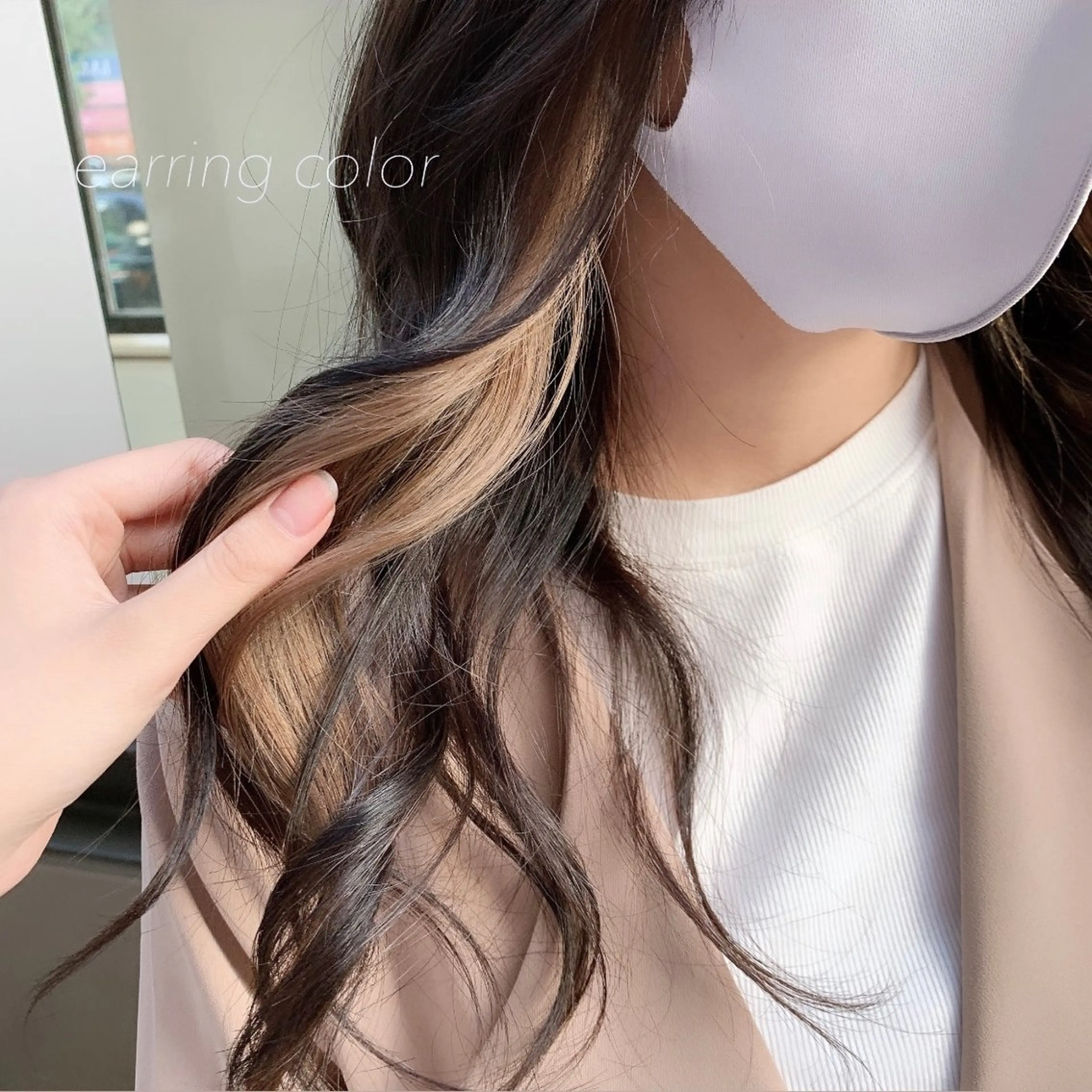 ロング カラー ヘアアレンジ イヤリングカラー GO TODAY 原宿本店所属・似合わせカット得意 💛RENA💛のヘアスタイル