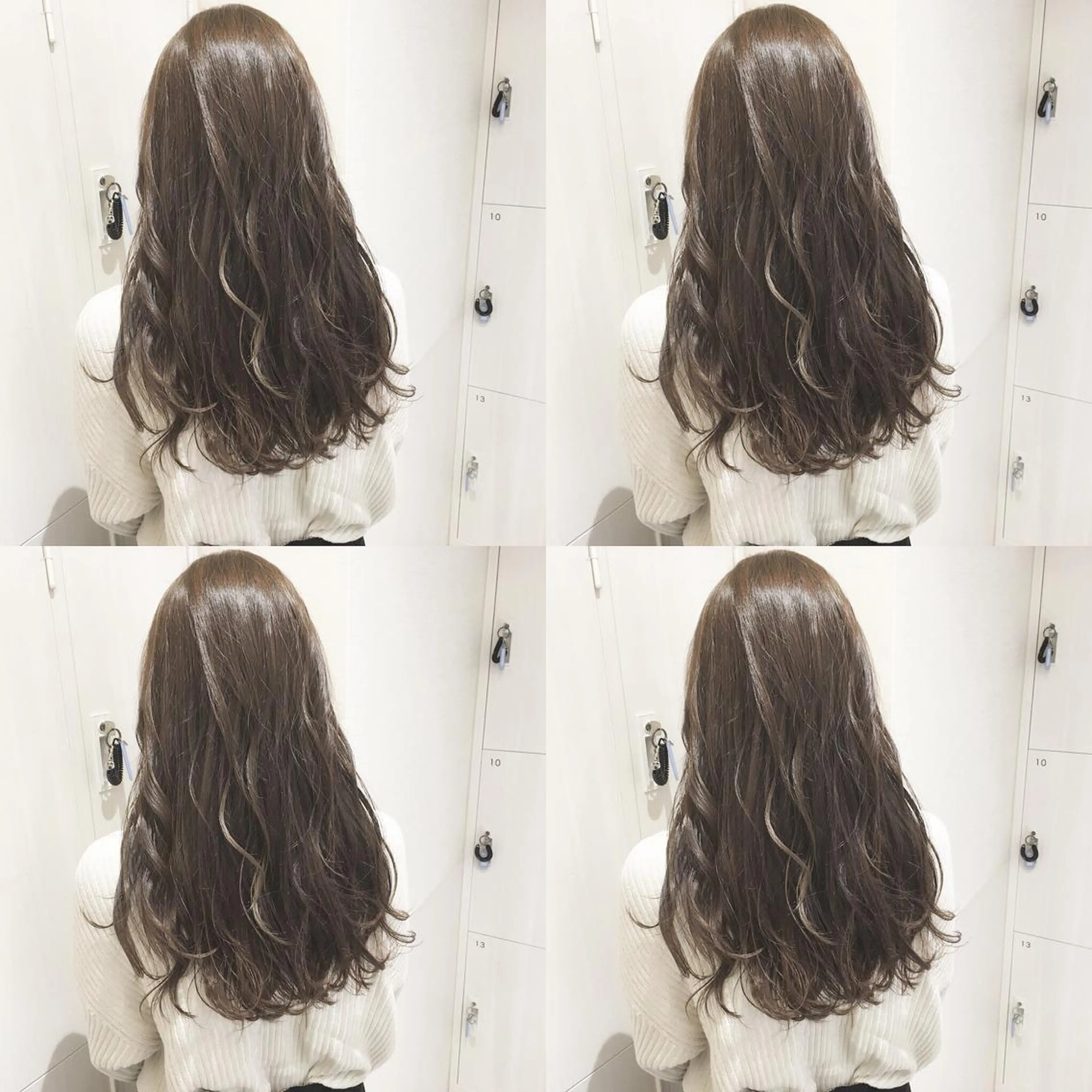 ロング カラー アッシュ バレイヤージュ 透明感カラー グラデーションカラー グレージュ レイヤー/韓国/ 顔周り/しんやのヘアスタイル
