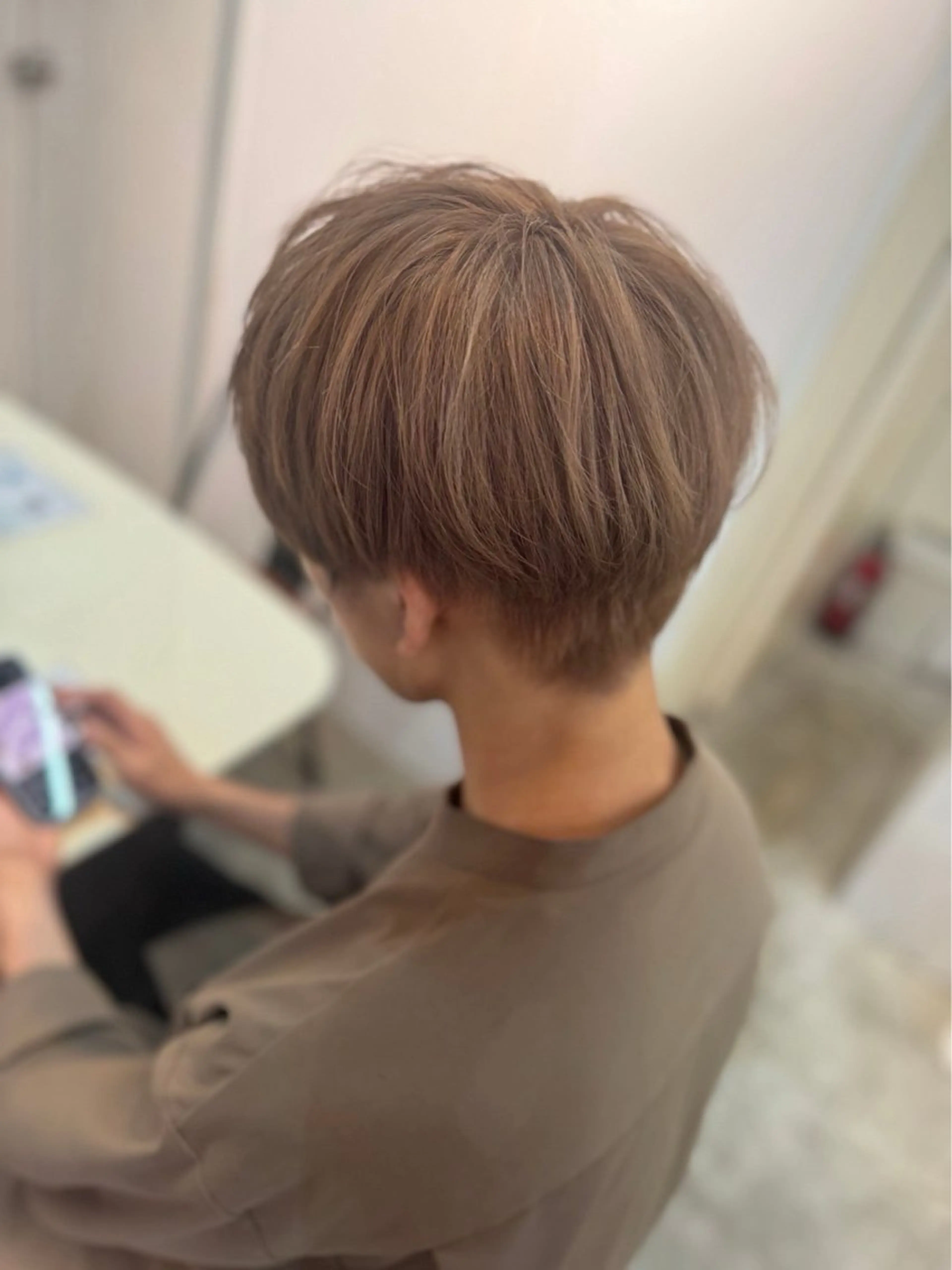 メンズブリーチなしダブルカラー💙の写真