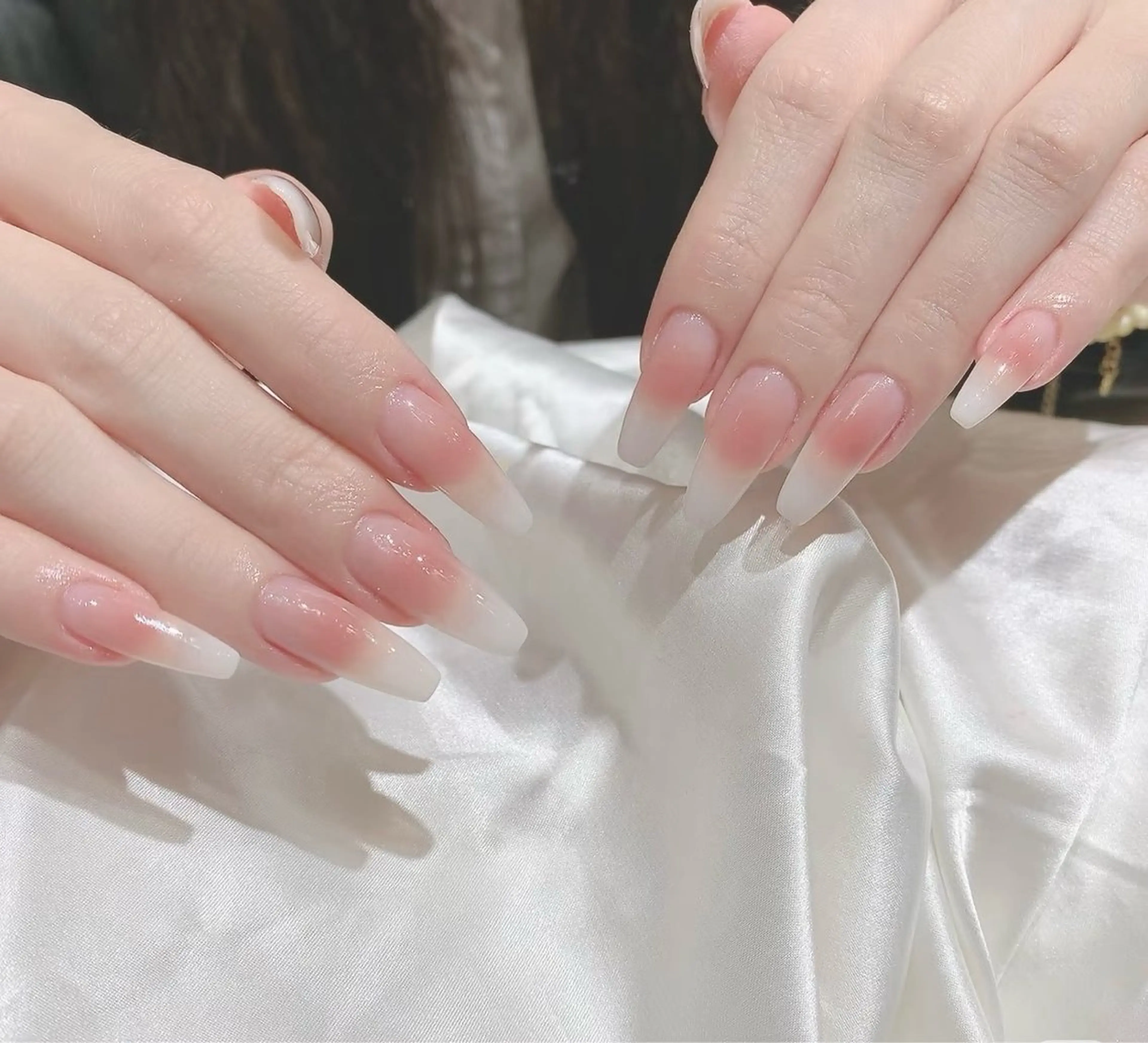 ネイル チークネイル 長さ出し fleur nailのネイルデザイン