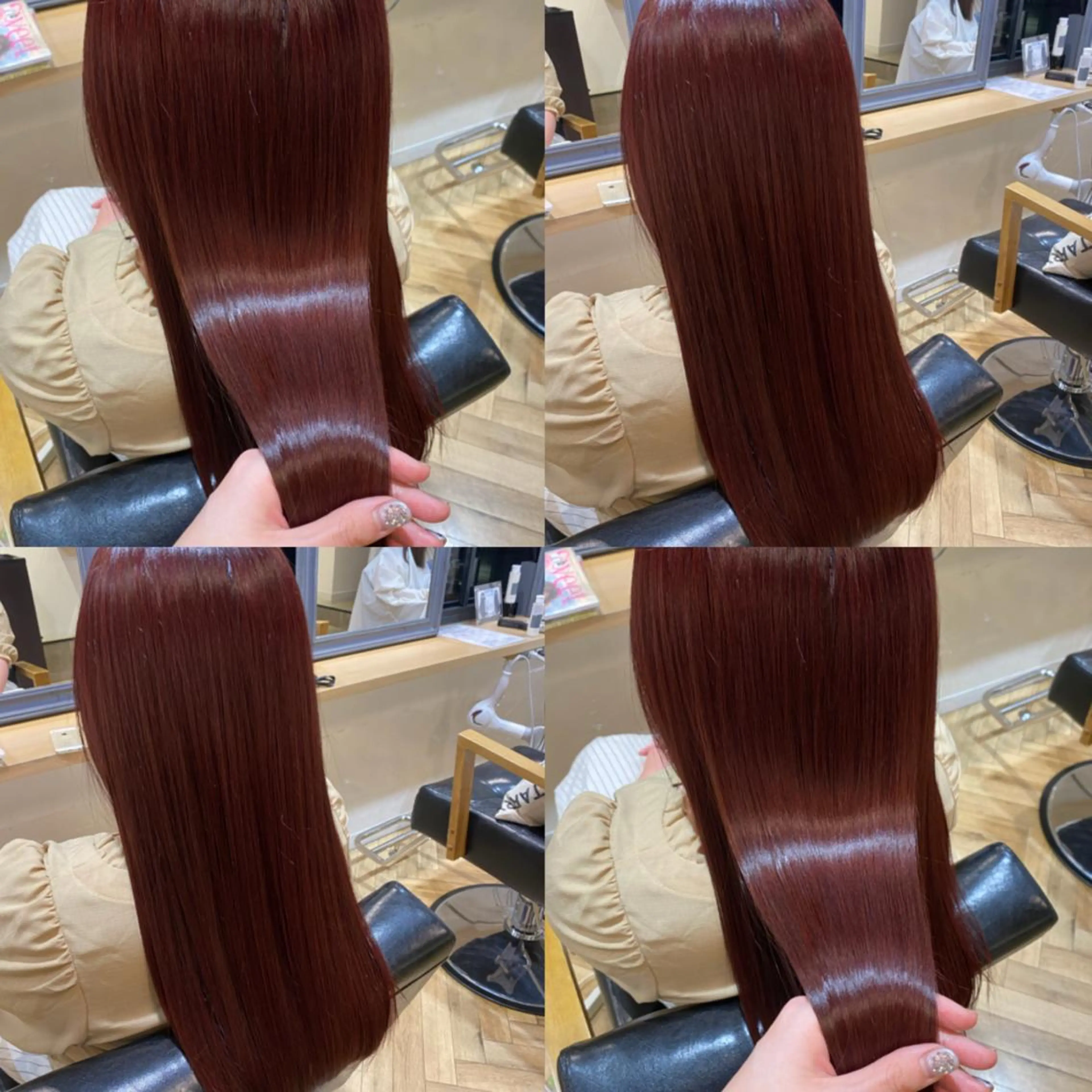 ロング カラー ブリーチ ブリーチなしカラー ピンクカラー 艶カラー/韓国顔周り 🎀mamiのヘアスタイル