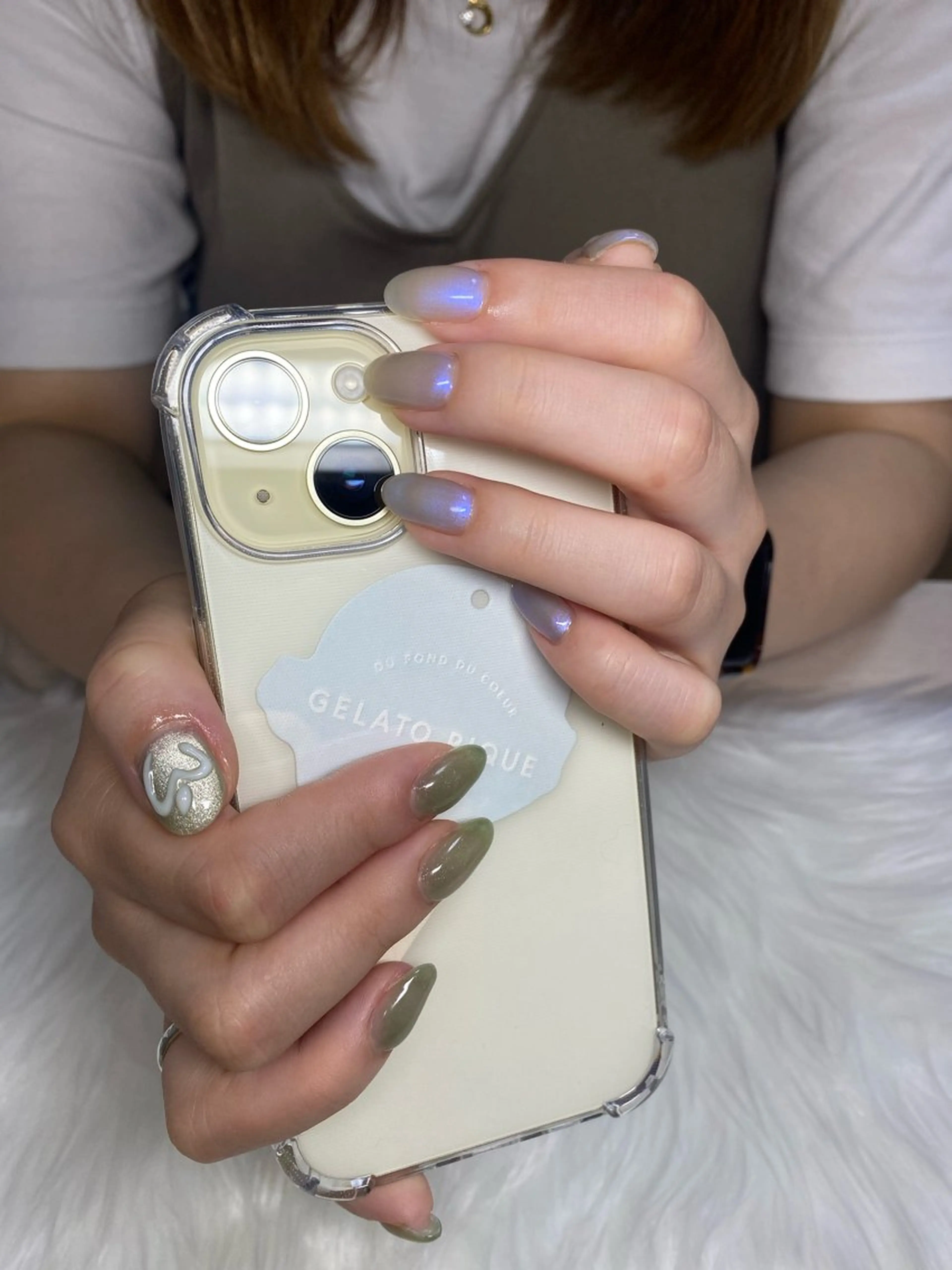 ネイル マグネットネイル ニュアンスネイル オフィスネイル ワンカラーネイル 夏ネイル Nail Yunaのネイルデザイン