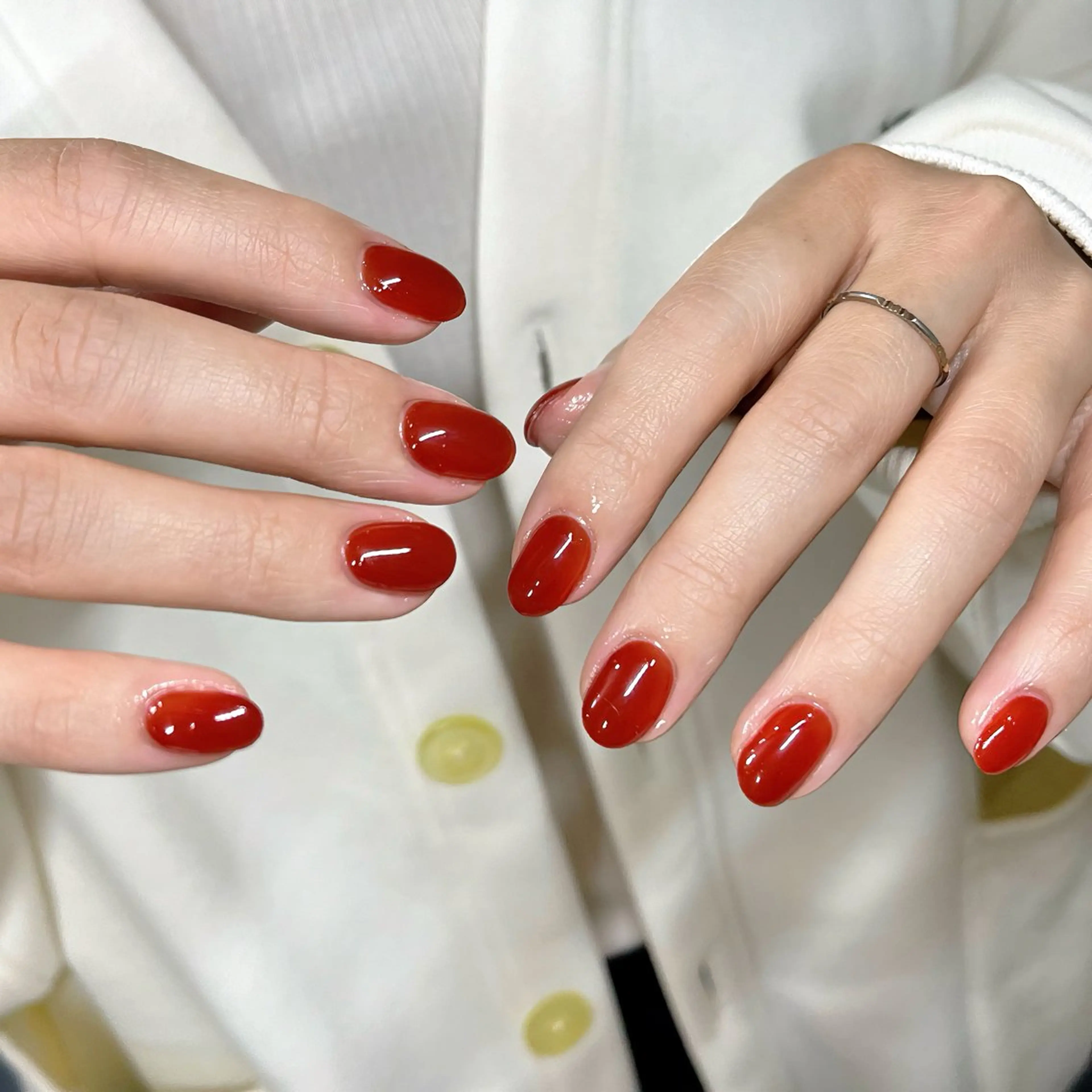 ネイル チークネイル 長さ出し フレンチネイル 水色 ワンホンネイル ハンドネイル ハンドケア 🫧OPELIA NAIL渋谷🫧のネイルデザイン