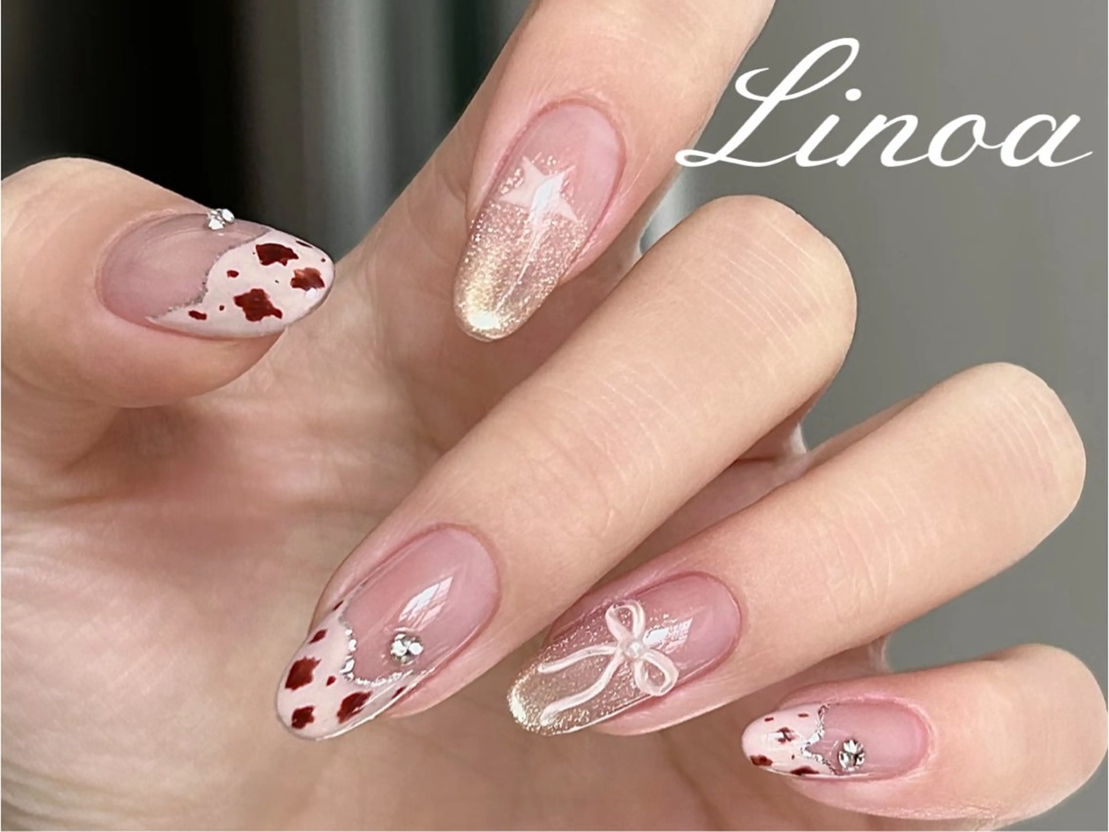 ネイル アートネイル ジェルネイル 韓国ネイル 持ち込み パラジェル ネイルサロン Jasmine 池袋東口所属・YU RIのネイルデザイン