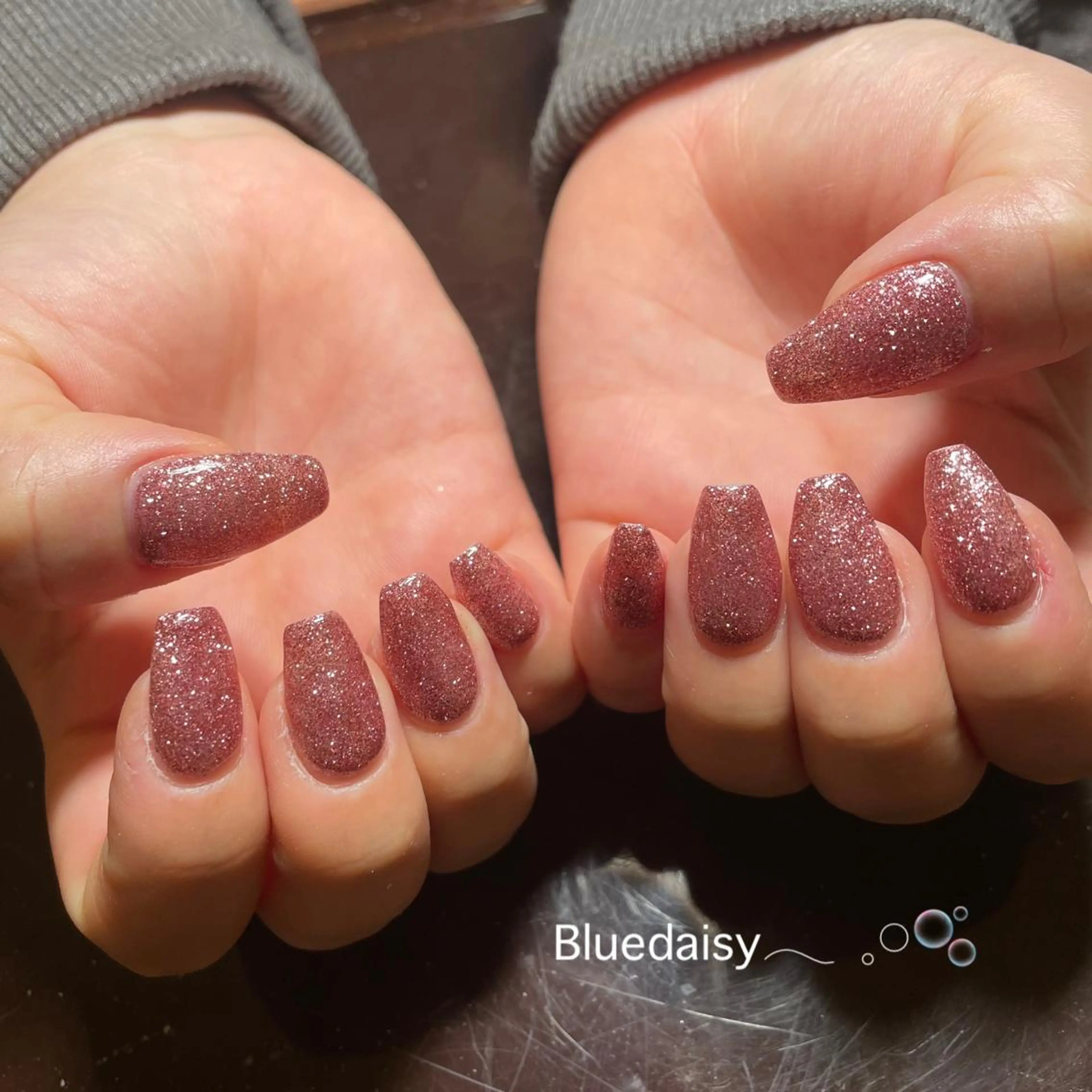 ネイル ラメ(グリッター) ピンク Blue　daisy　栄本店 【ブルーデイジー】所属・Blue daisy 栄本店のネイルデザイン