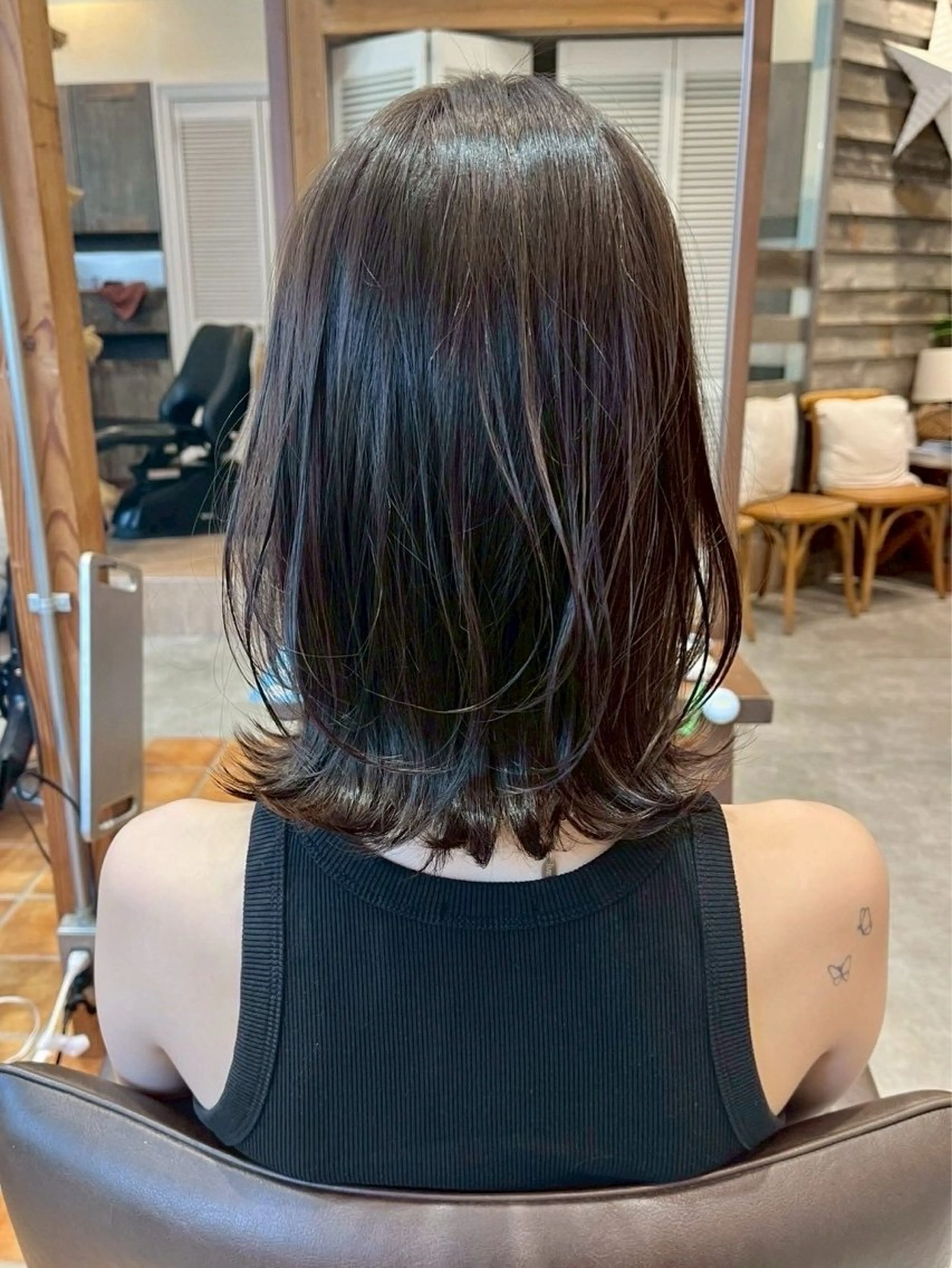 セミロング ボブ 顔周りカット 髪質改善 レイヤーカット 小顔カット カット ヘアカラー RISE SWELL momoneのヘアスタイル