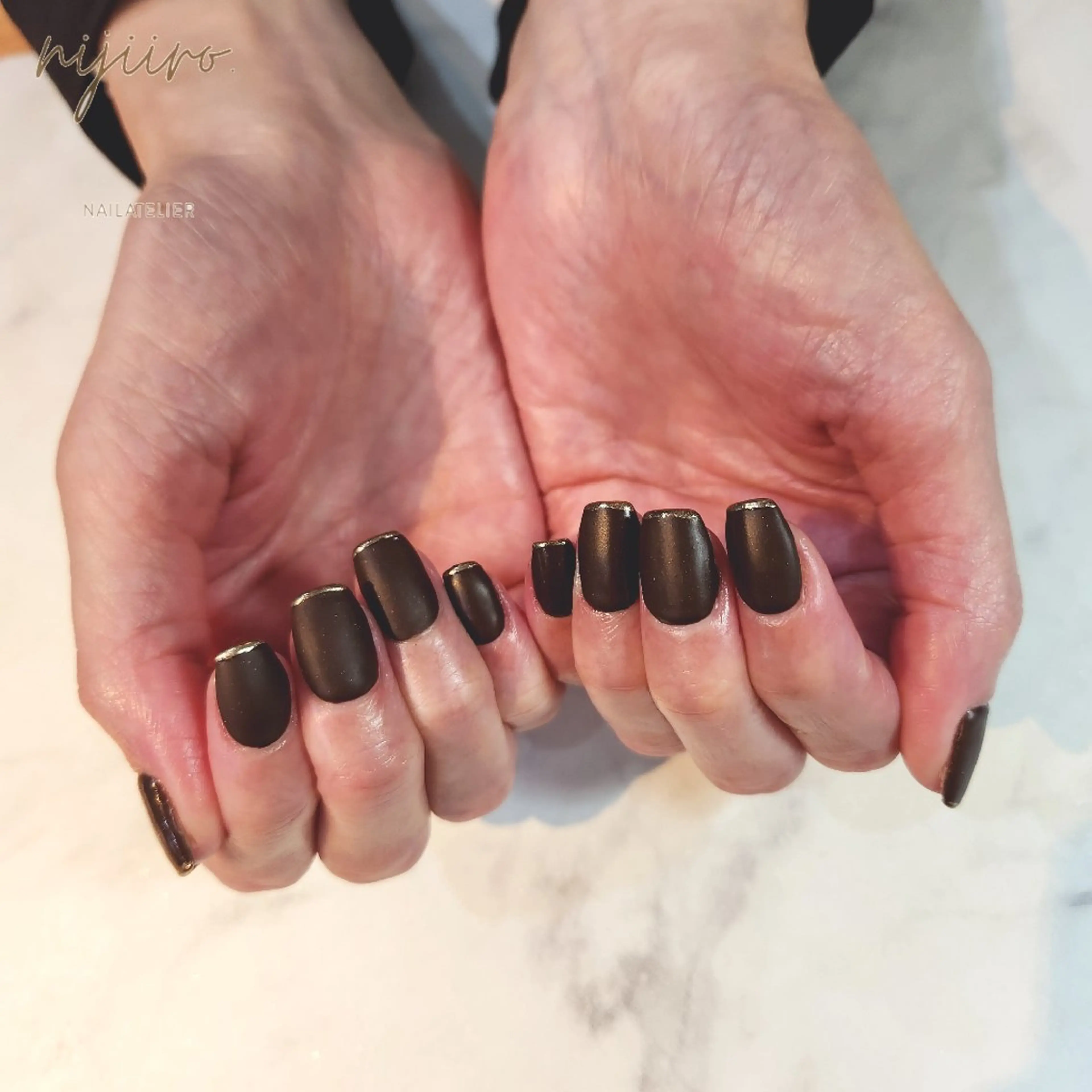 ネイル フレンチネイル マットネイル ミラーネイル ハンドネイル nailatelier nijiiro.所属・nijiiro🌈 サトウのネイルデザイン