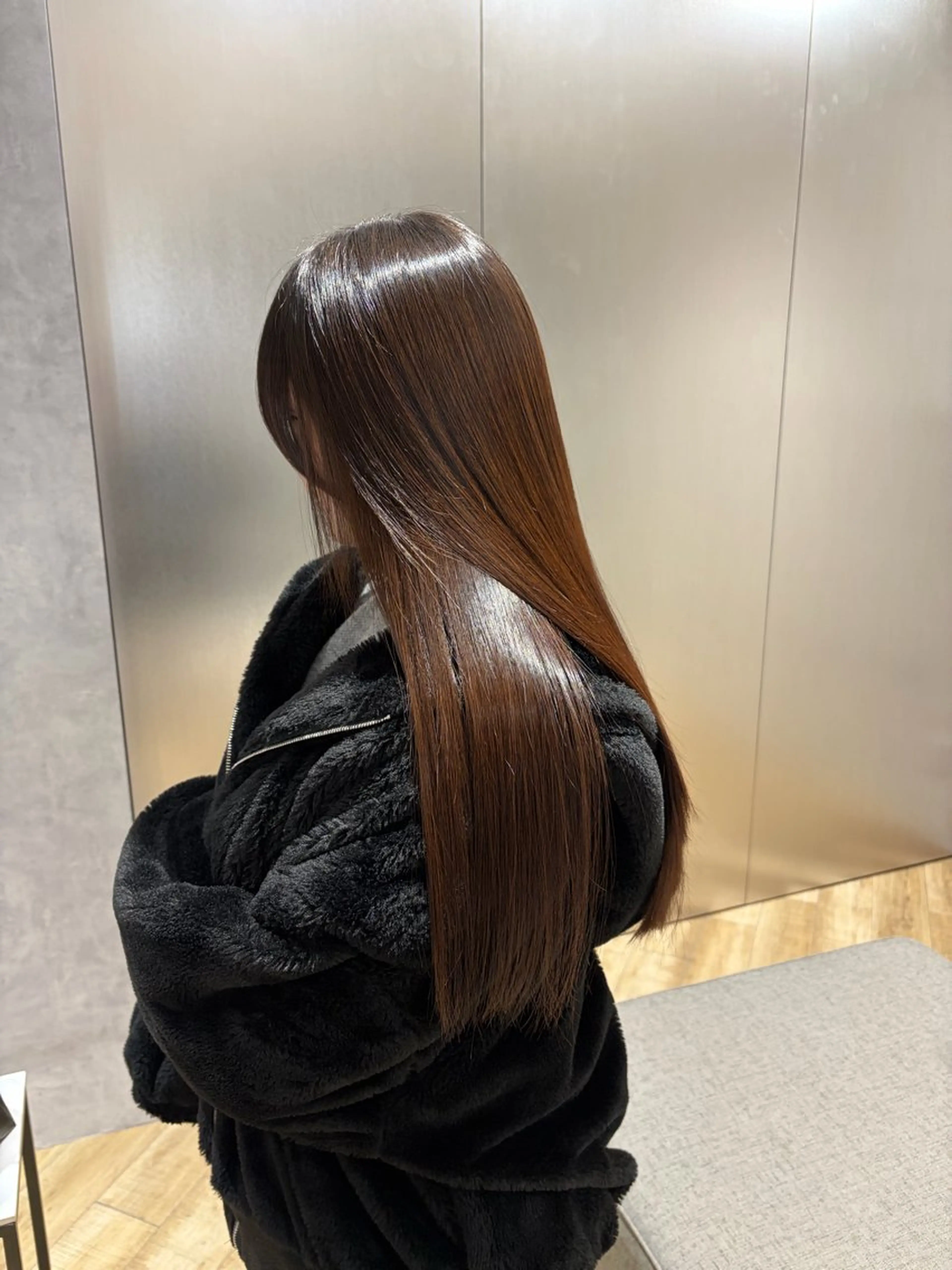 ロング カット 縮毛矯正 トリートメント 柴田樹/大人可愛い 艶髪カラー/髪質改善のヘアスタイル