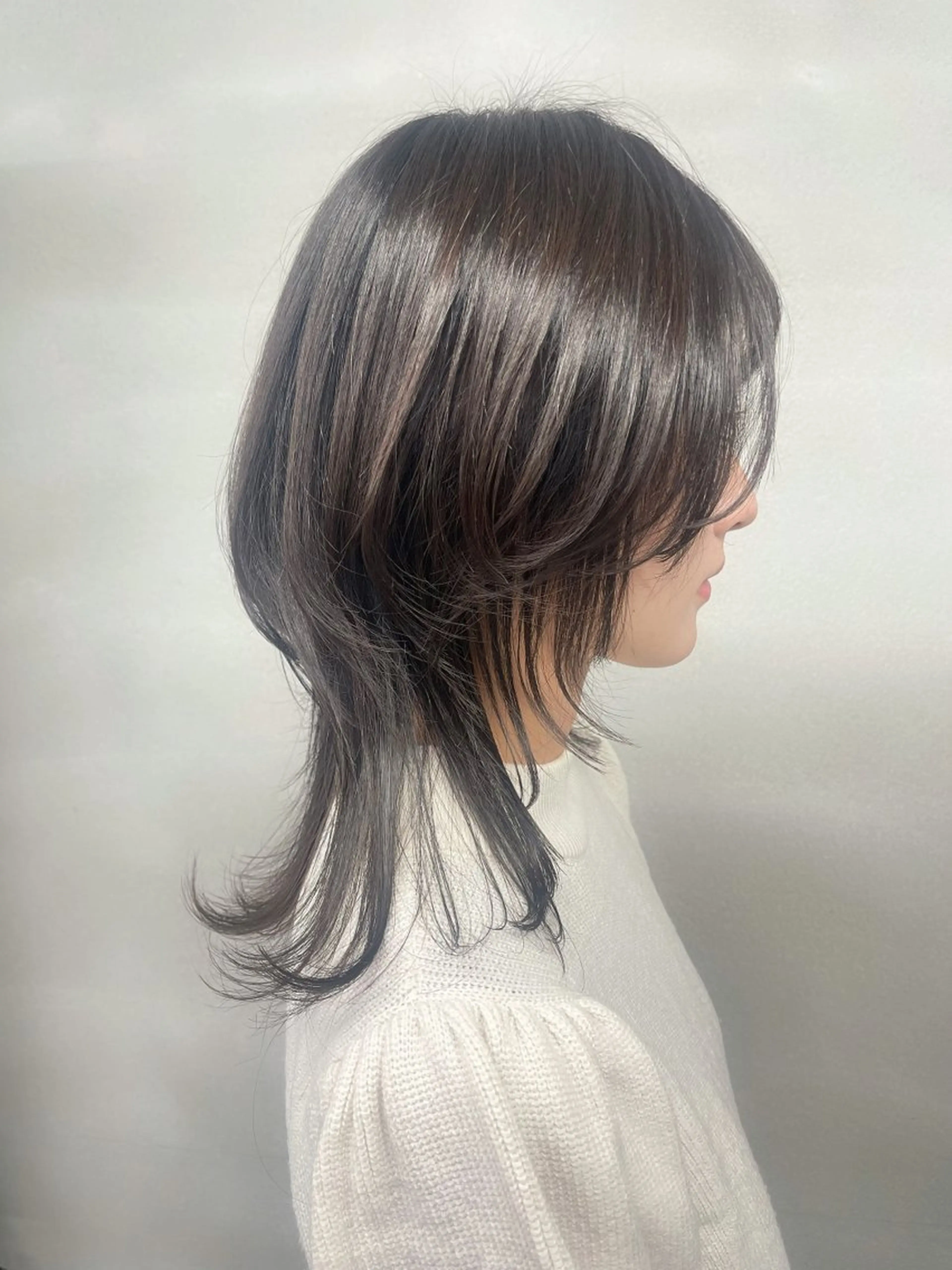 ミディアム レイヤーカット ウルフカット ウルフレイヤー 柏 ウルフ/レイヤー 田中佐和🐺のヘアスタイル