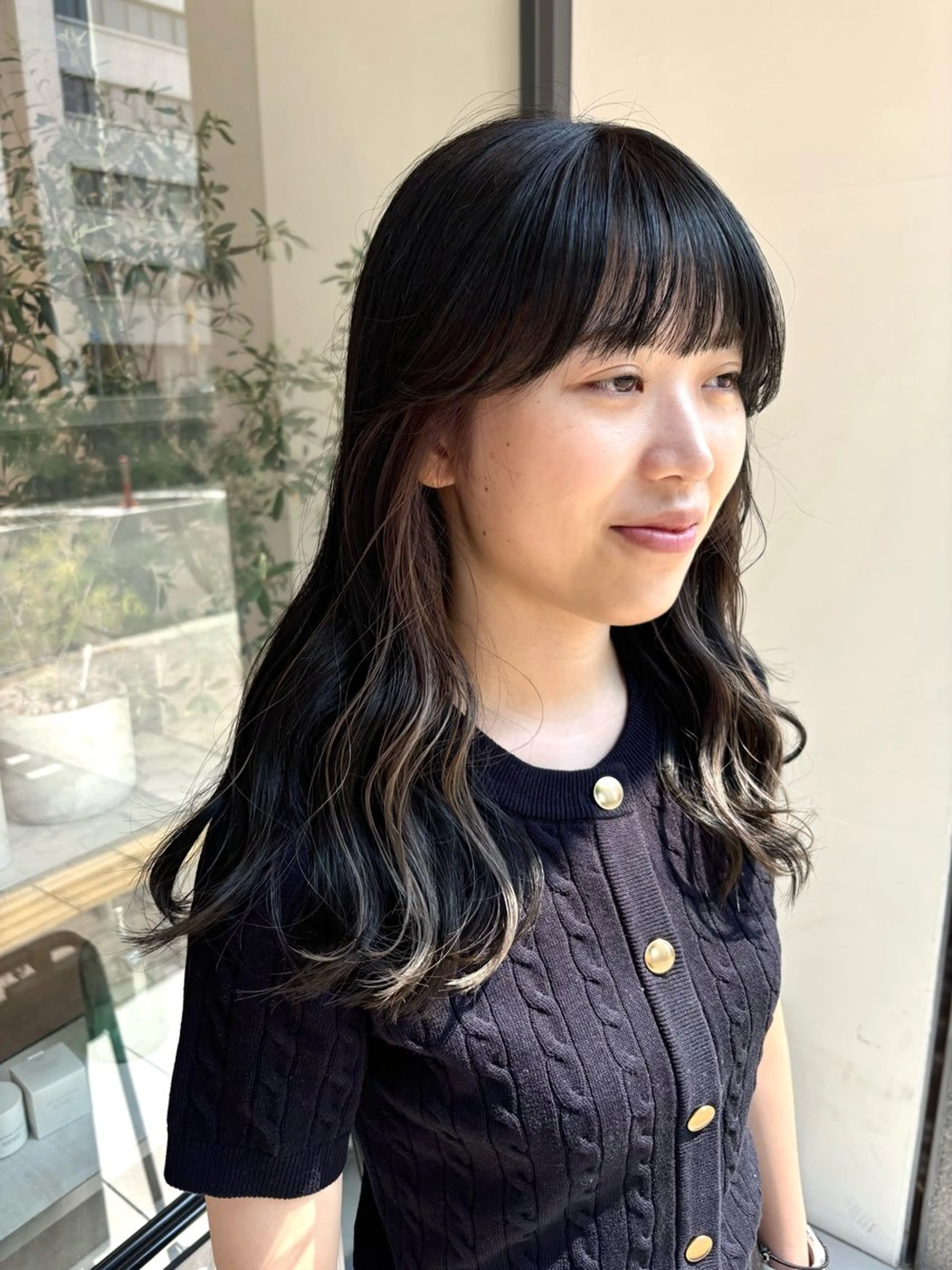 セミロング カラー ベージュカラー ホワイトベージュ カット ヘアカラー 透明感カラー/ レイヤーkotonoのヘアスタイル