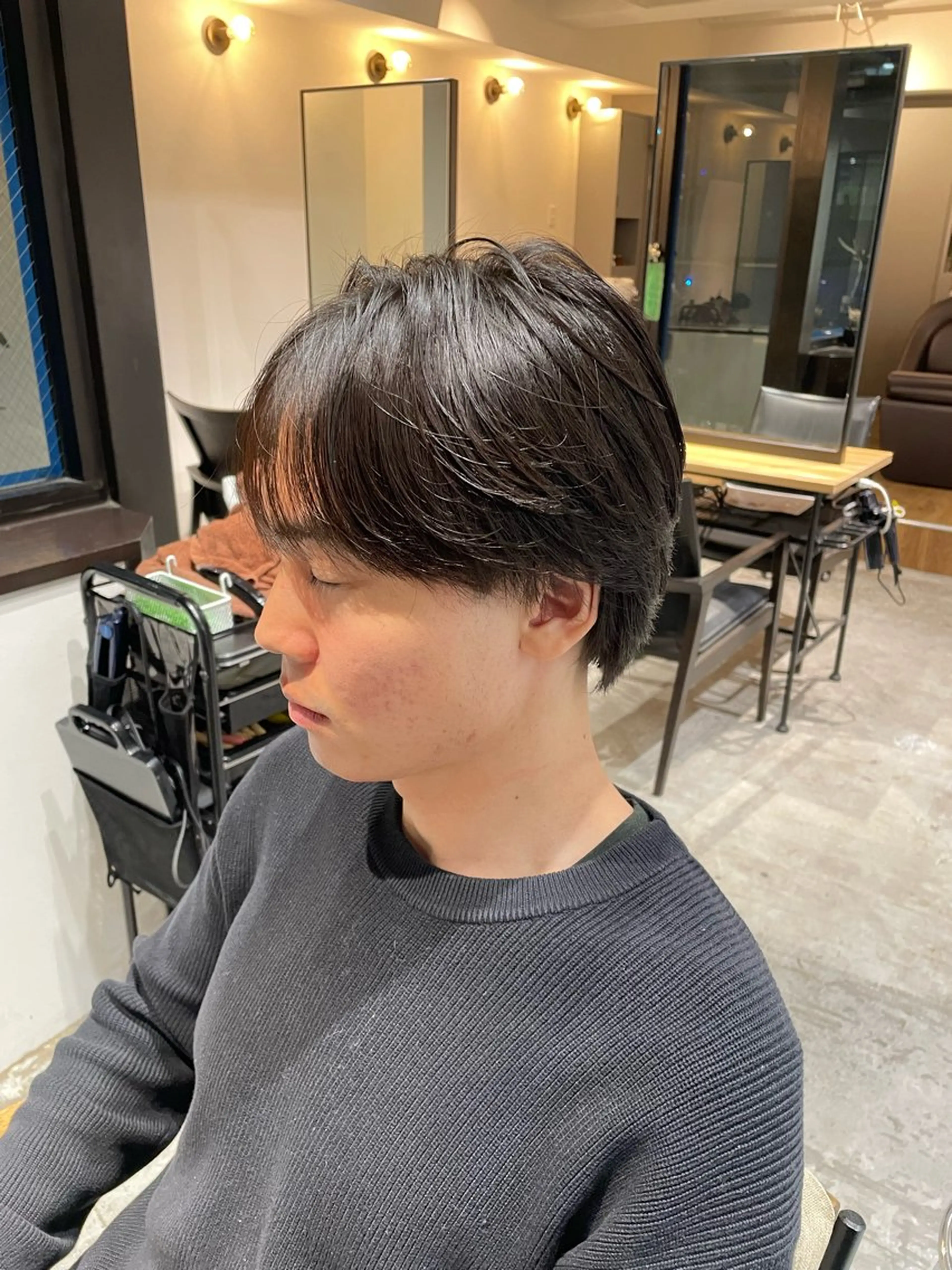 ショート 川副/シャドウ/ 波巻き/メンズパーマのヘアスタイル