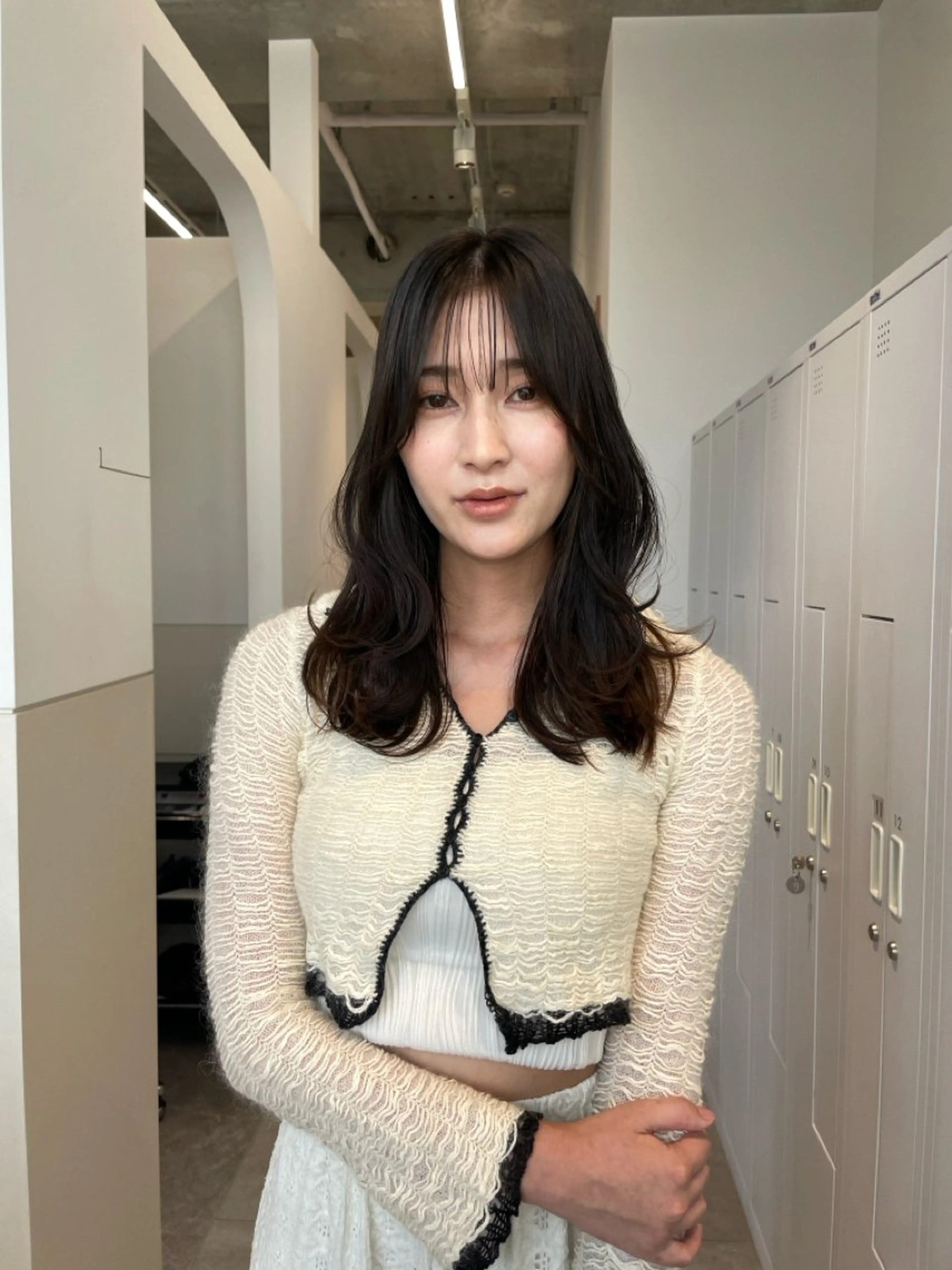 ミディアム カット パーマ トリートメント 🪽艶感× hair ｜kazaneのヘアスタイル