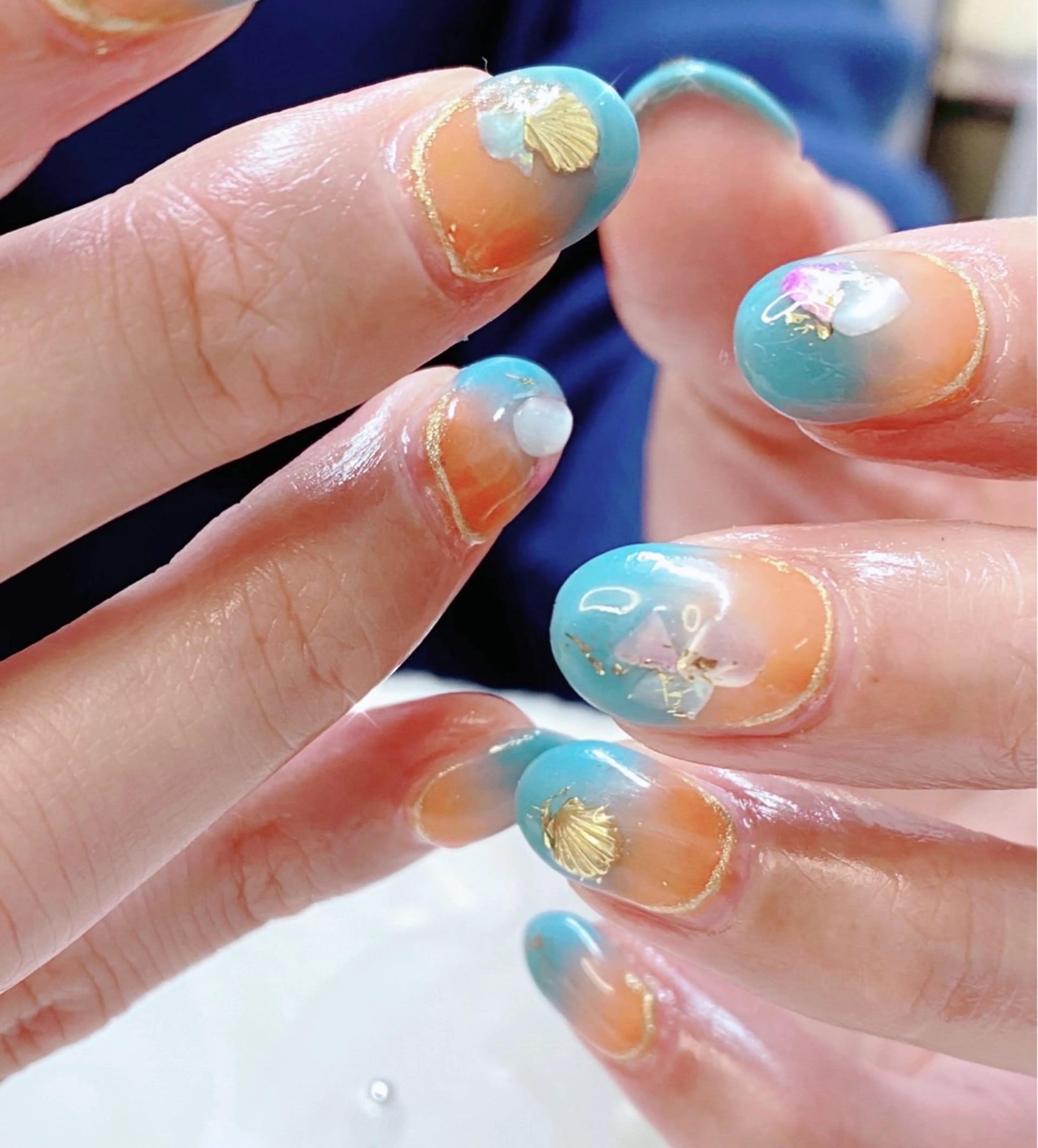 ネイル フレンチネイル ジェルネイル ガラスフレンチ 韓国ネイル マグネットネイル ハンドネイル ハンドケア 大門浜松町 ネイルのネイルデザイン