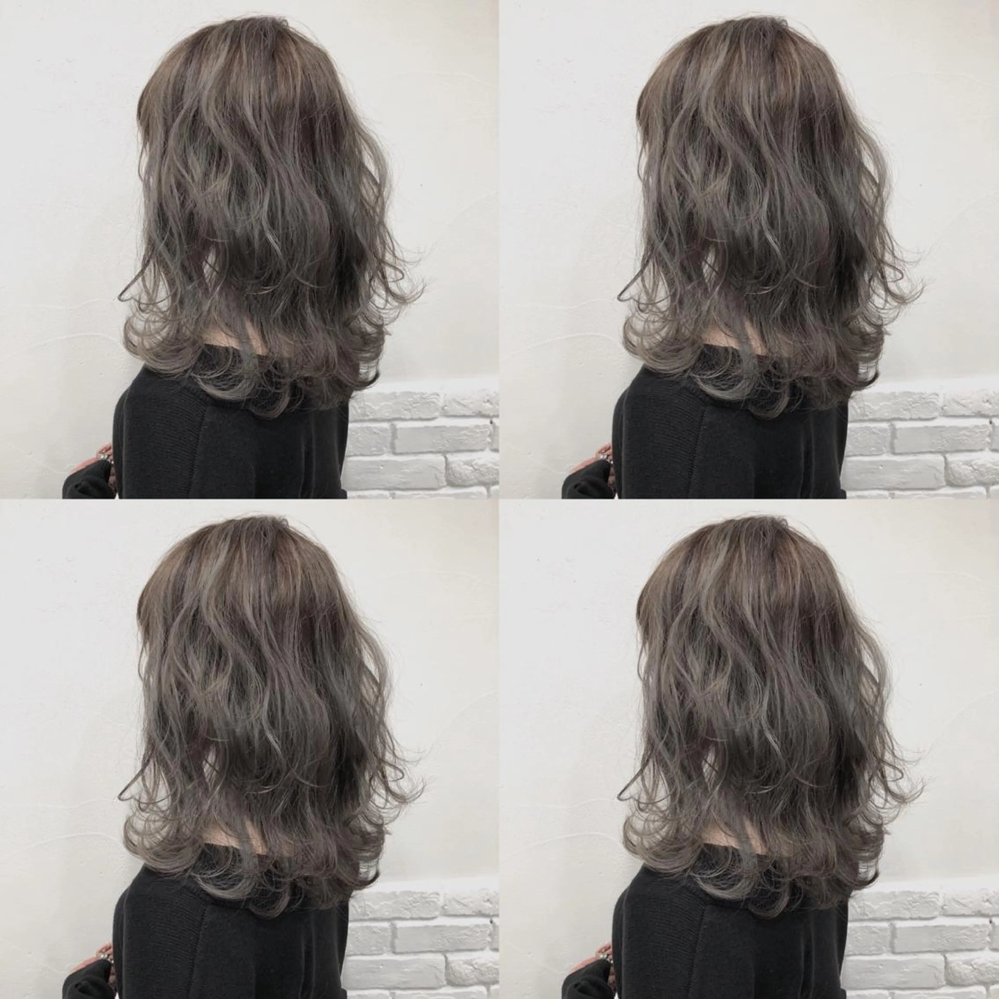 ミディアム カラー ヘアアレンジ メンズ キッズ カット ヘアカラー トリートメント 💟Chloe原宿店 🩶ハイトーンのヘアスタイル