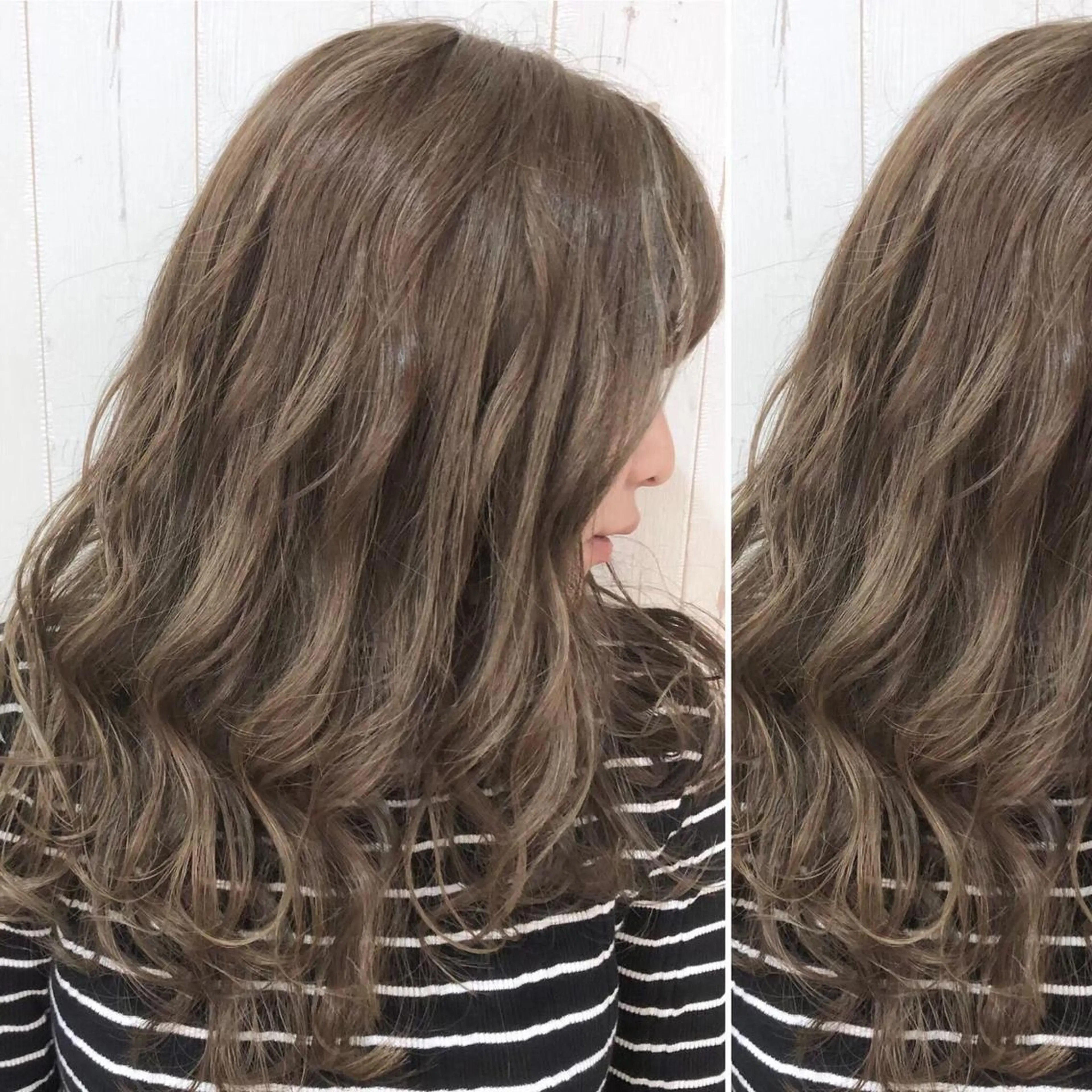 ロング カラー JuNブリーチに 縮毛矯正するプロのヘアスタイル